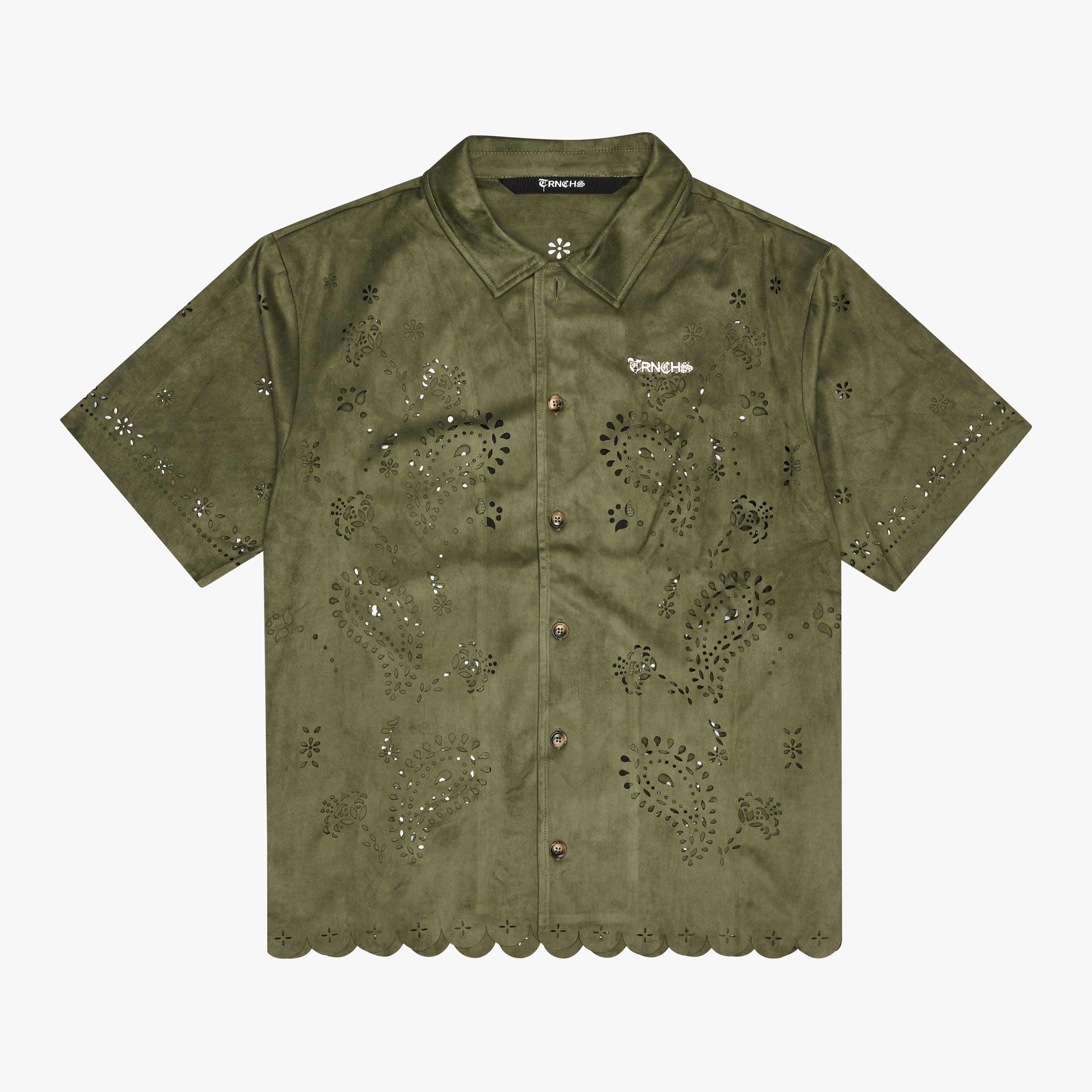 „EISABA“ Olivgrünes Hemd mit Knopfleiste