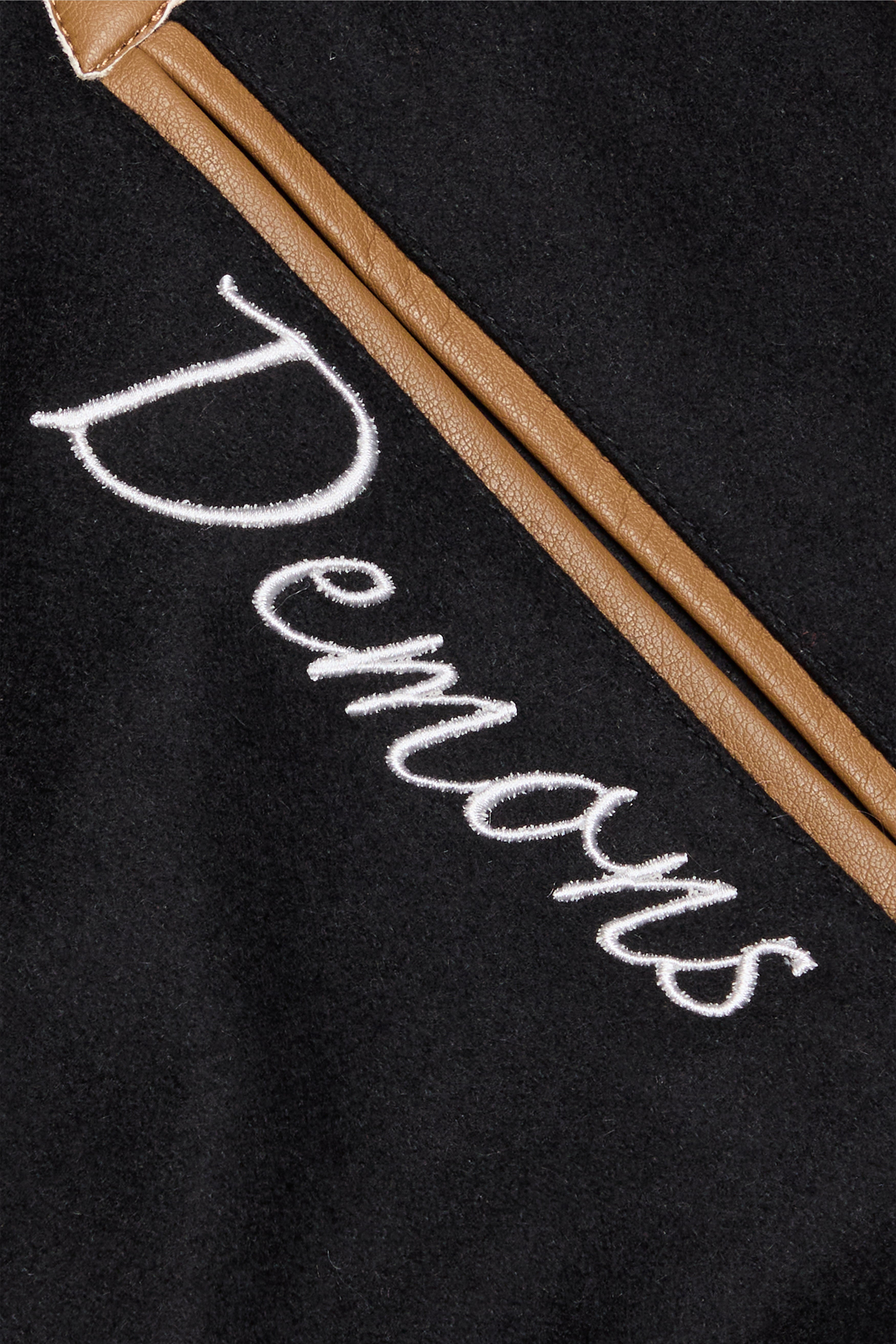 "SAINT VS. DEMONS" Black Mocha Varsity Jacket