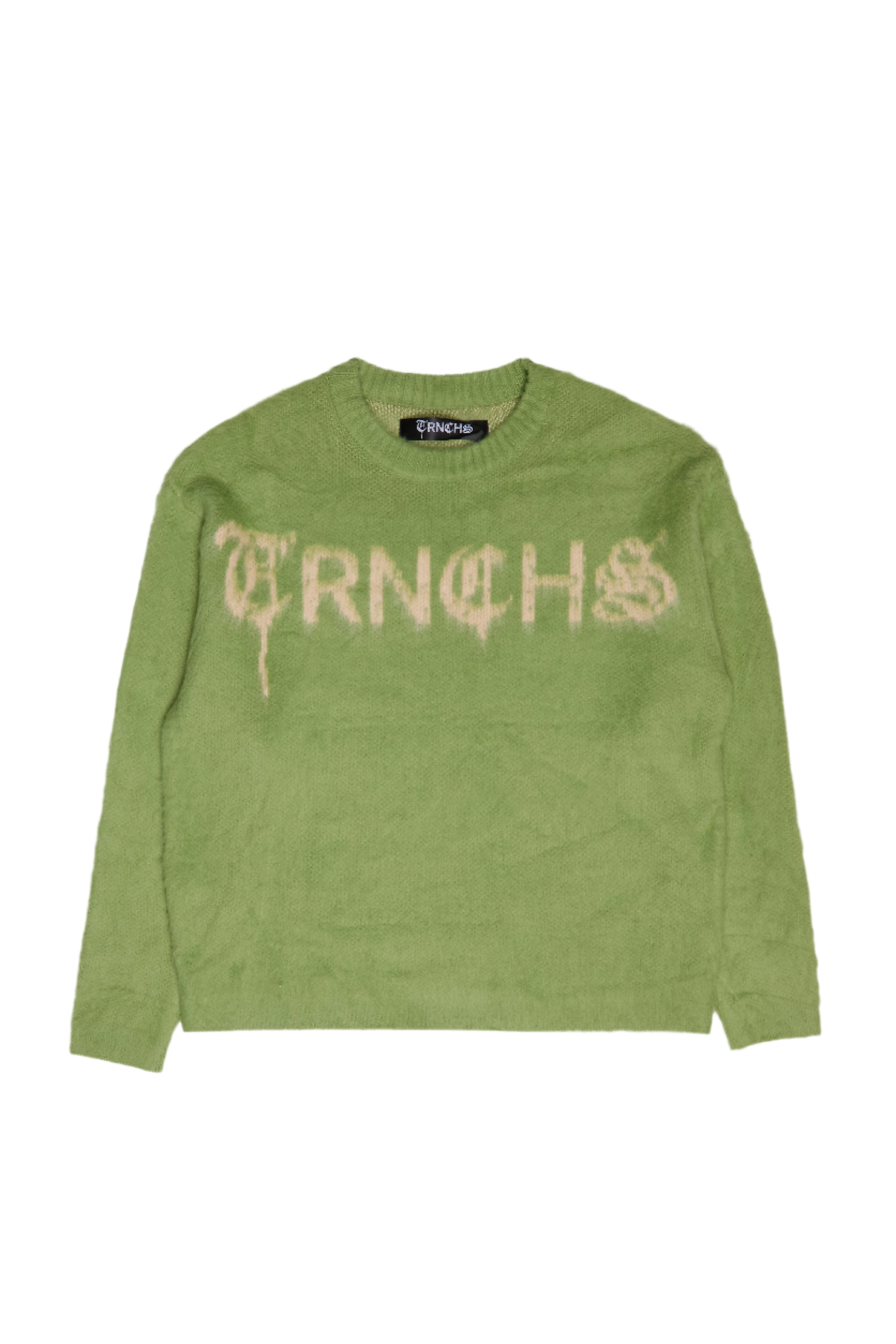 MOHAIR SWEATER – Green/Beige