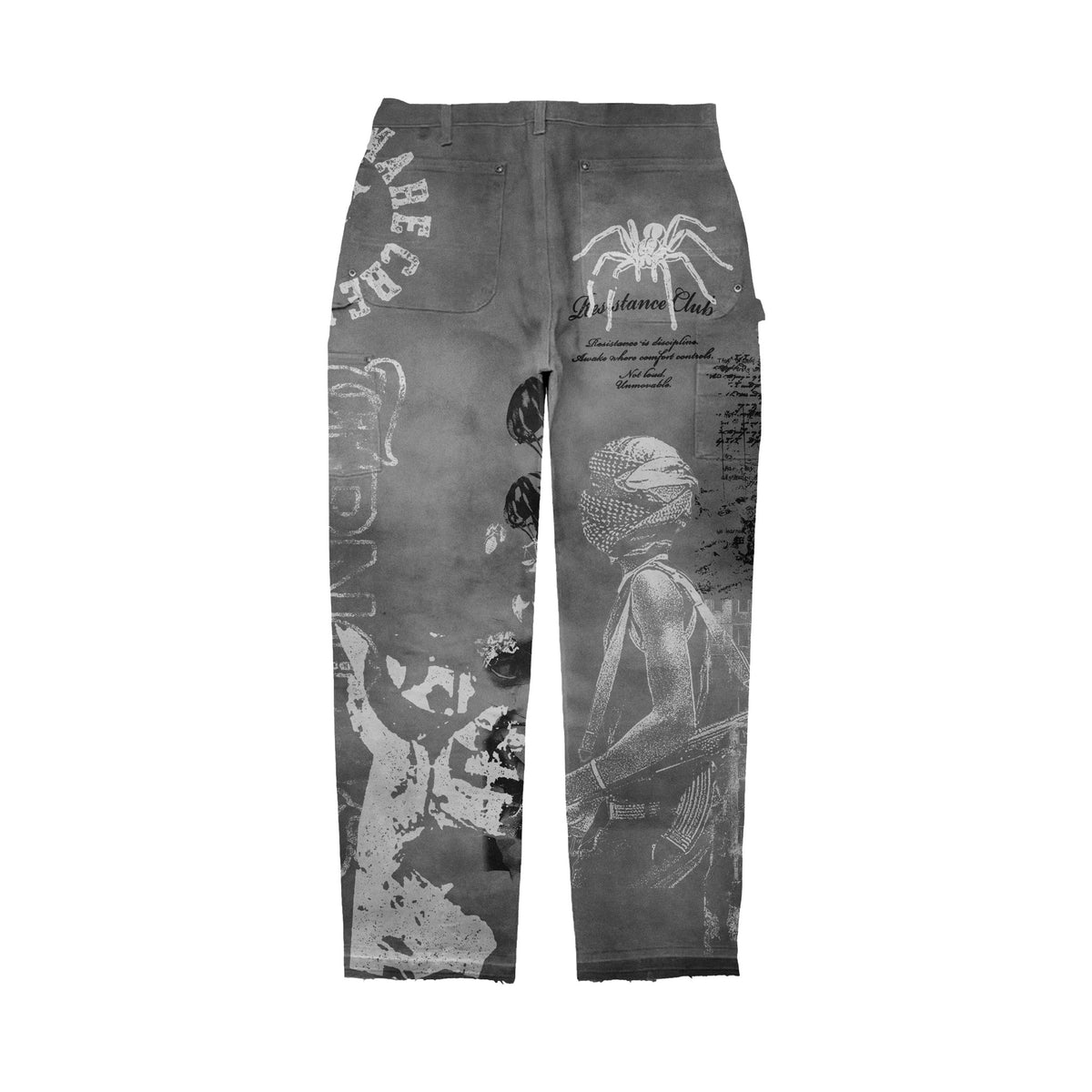 Shadow Rebellion Vintage Light Grey Straight Fit Jeans