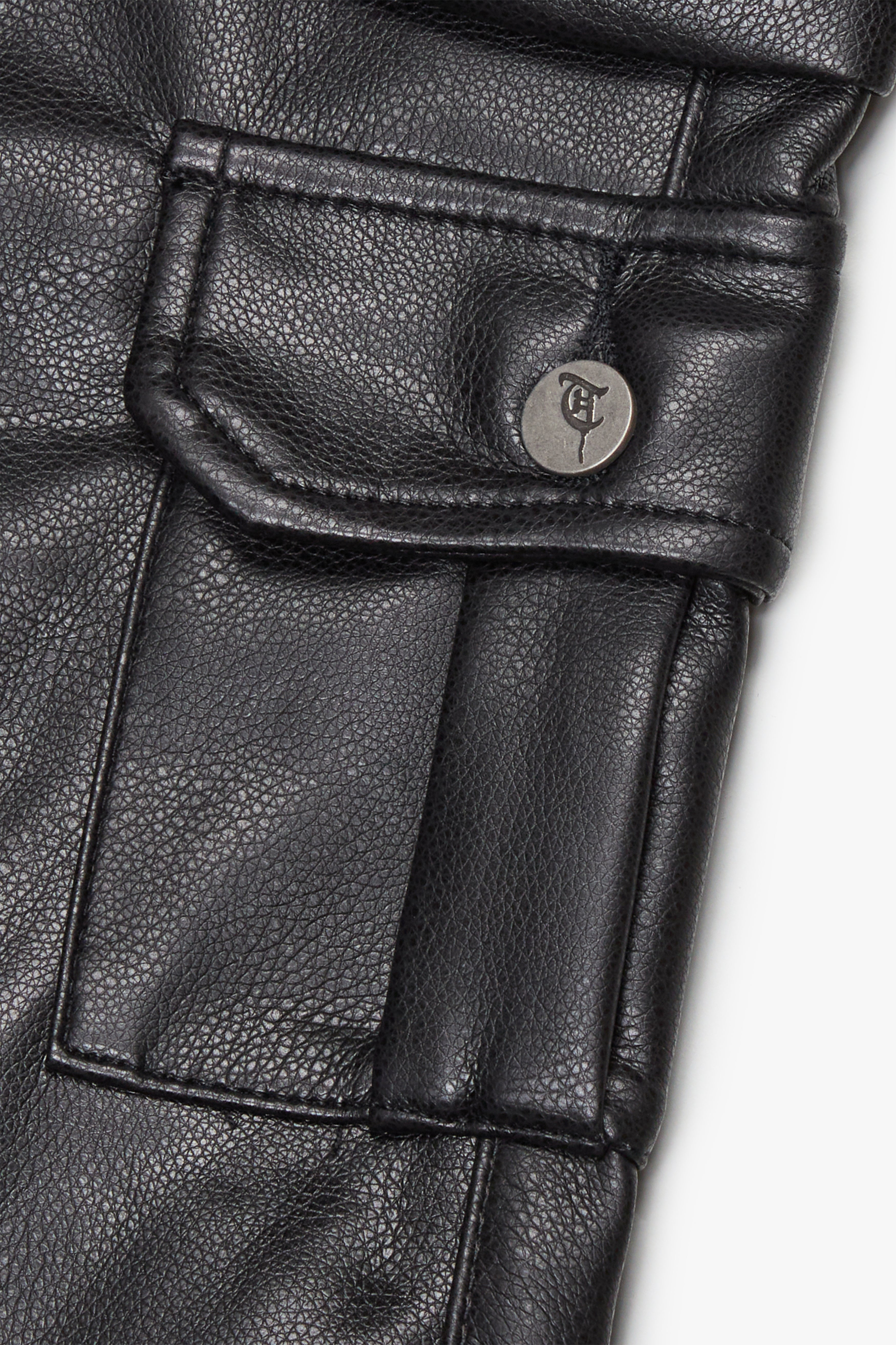 "KHURASAN" Black Leather Denim
