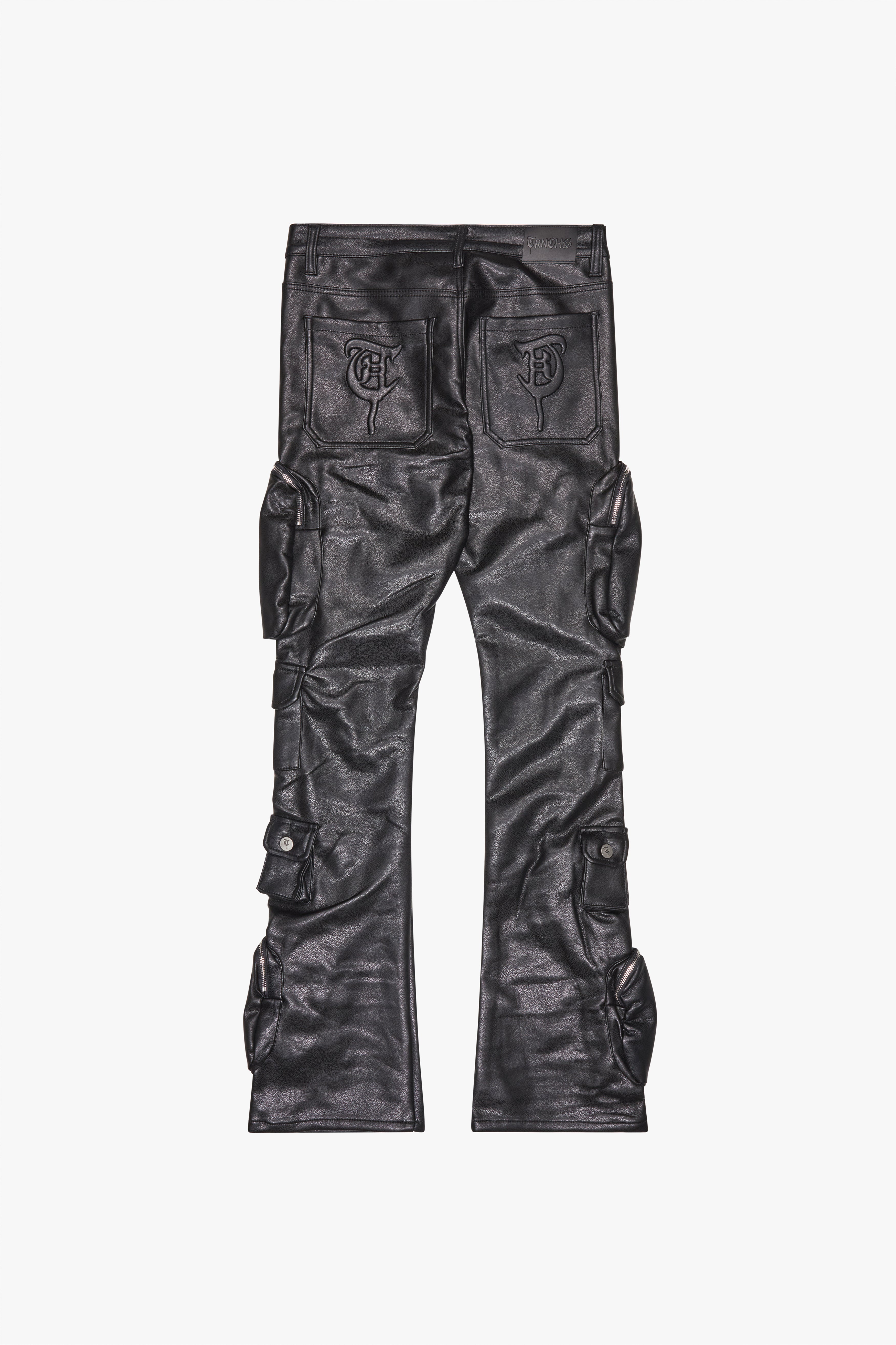 "KHURASAN" Black Leather Denim