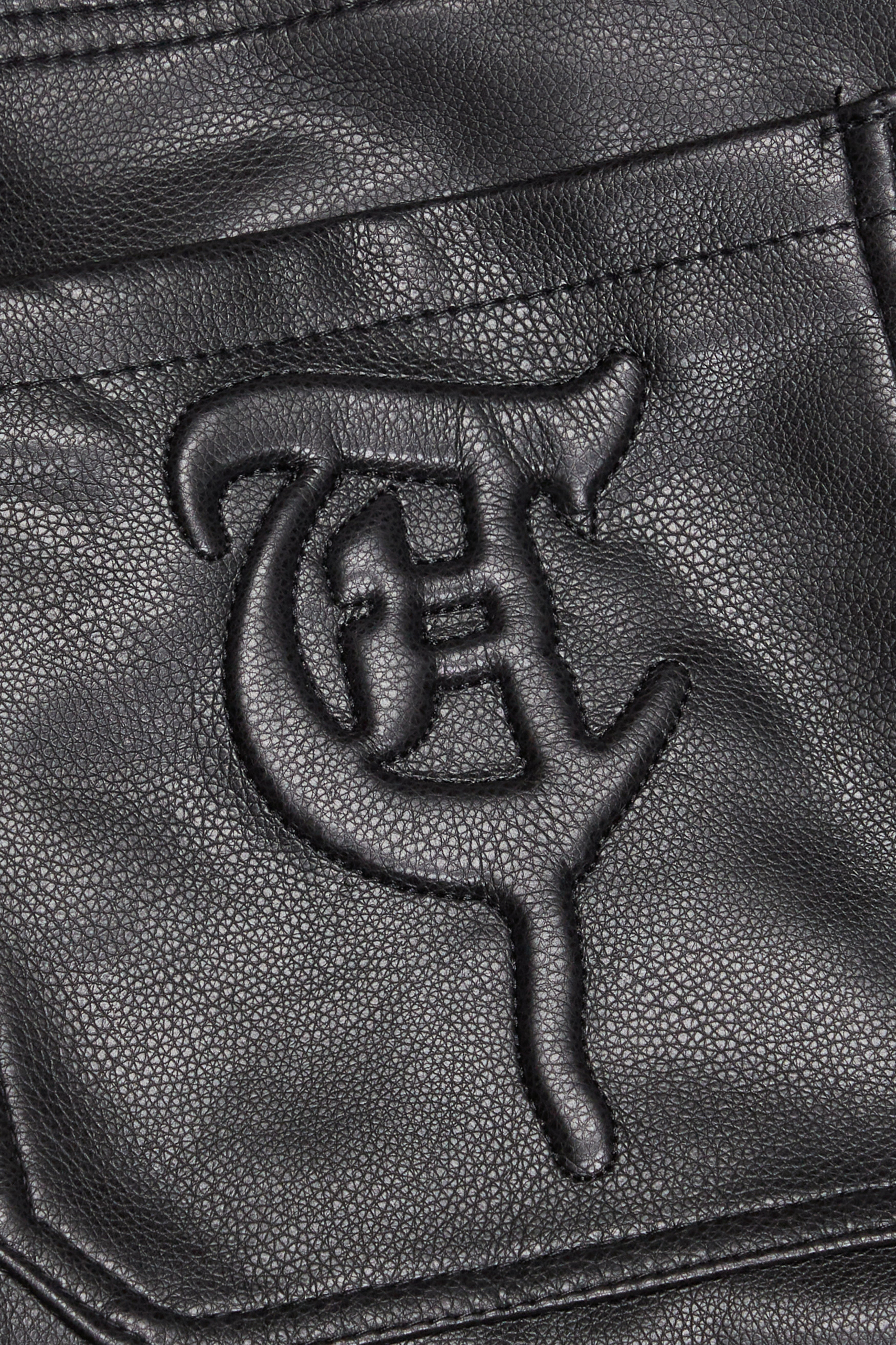 "KHURASAN" Black Leather Denim
