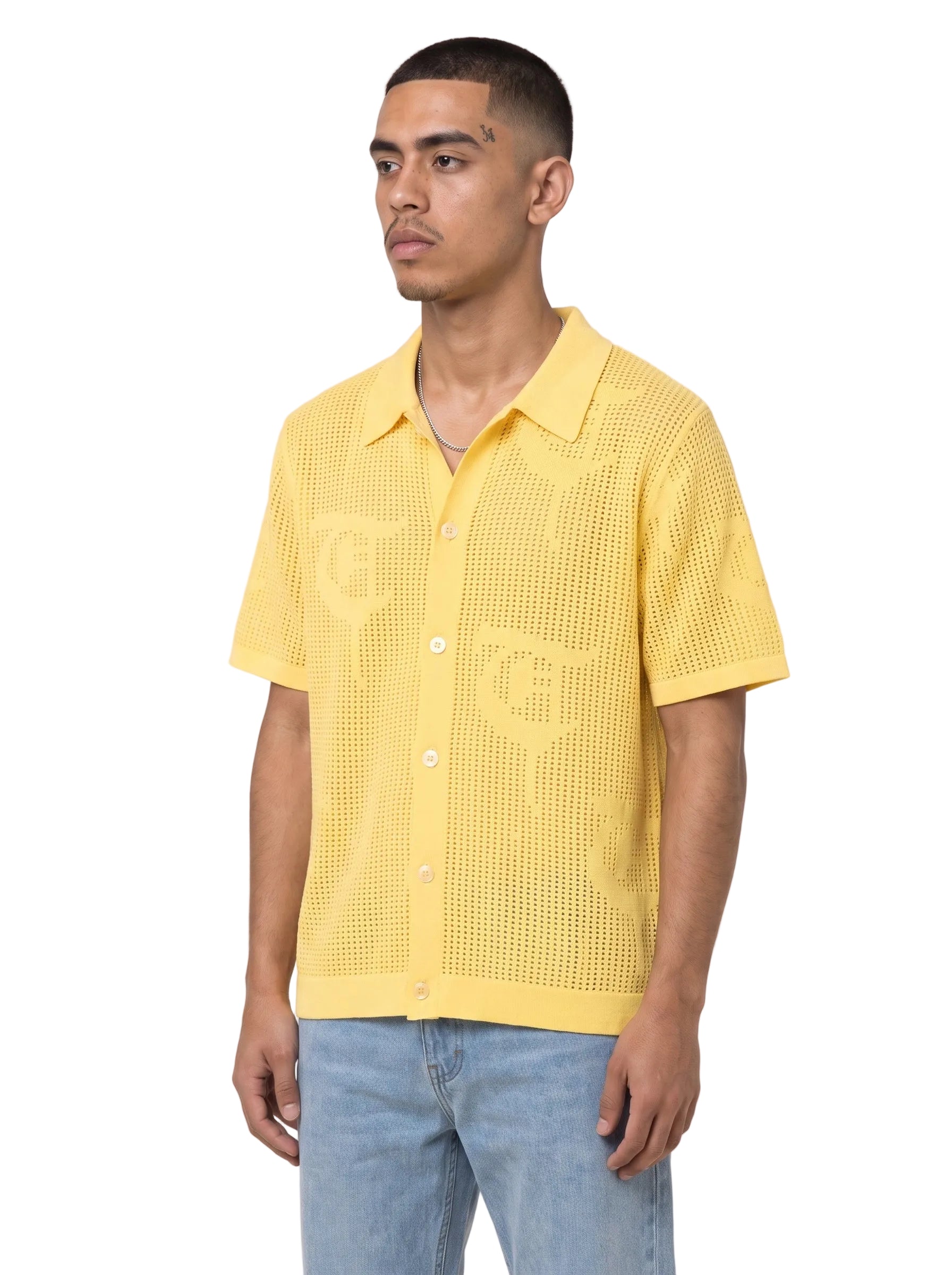 "BAHR" Light Yellow Button Up