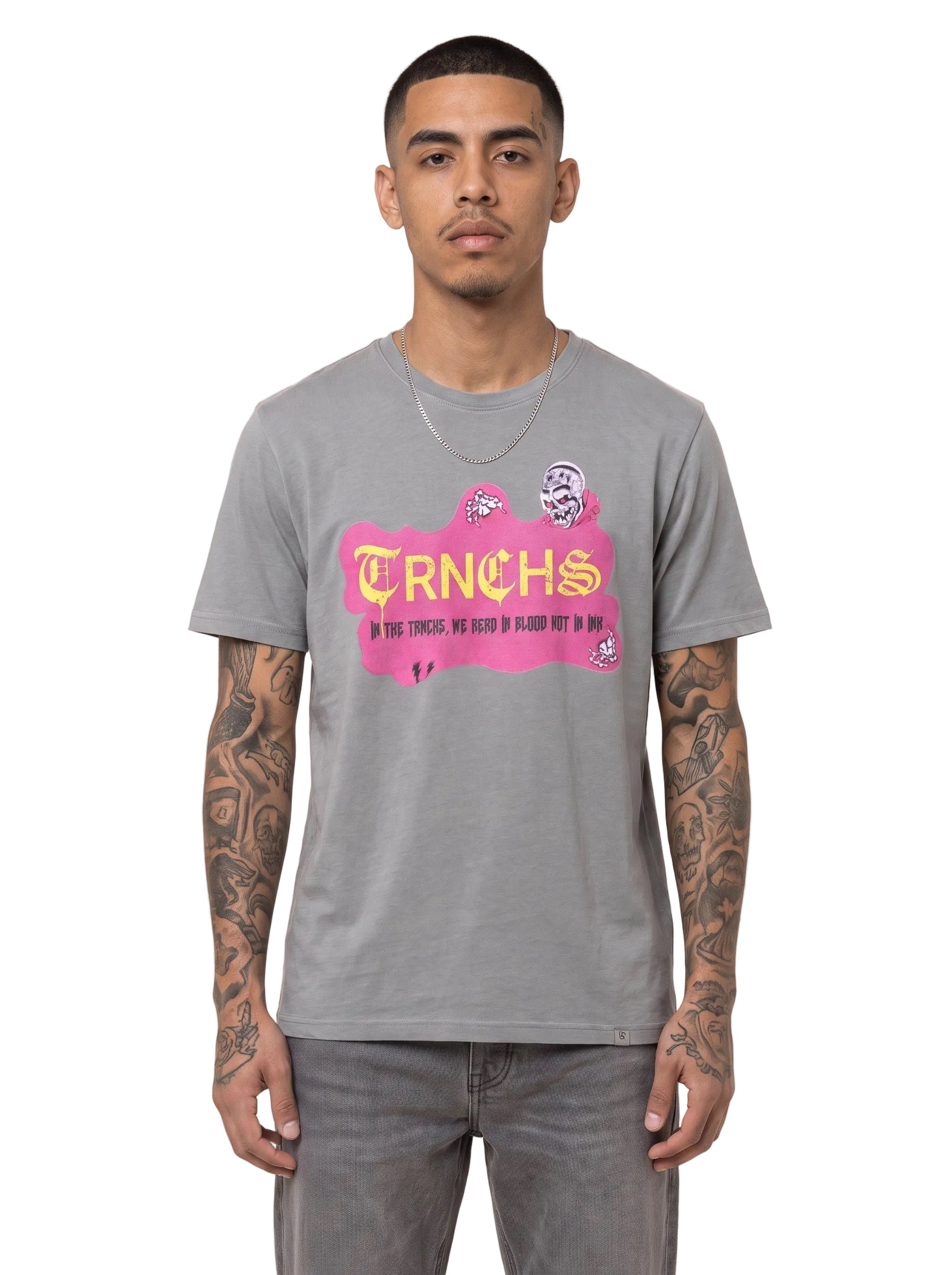 T-shirt gris « DEMON TIME » en solde