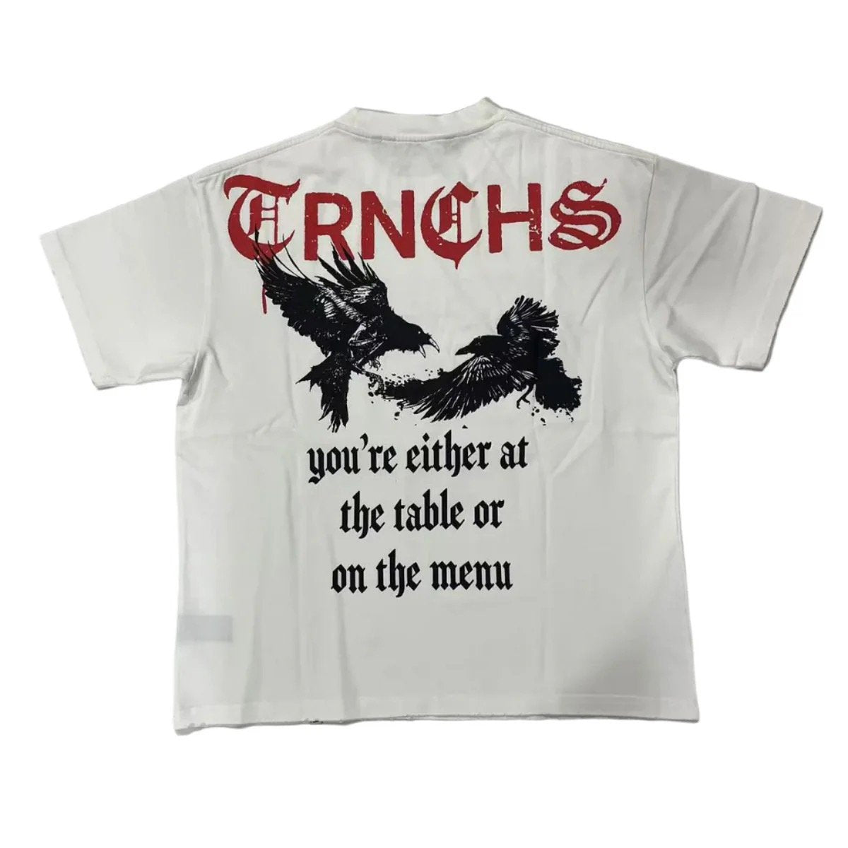 Black Raven& Skull White Tee