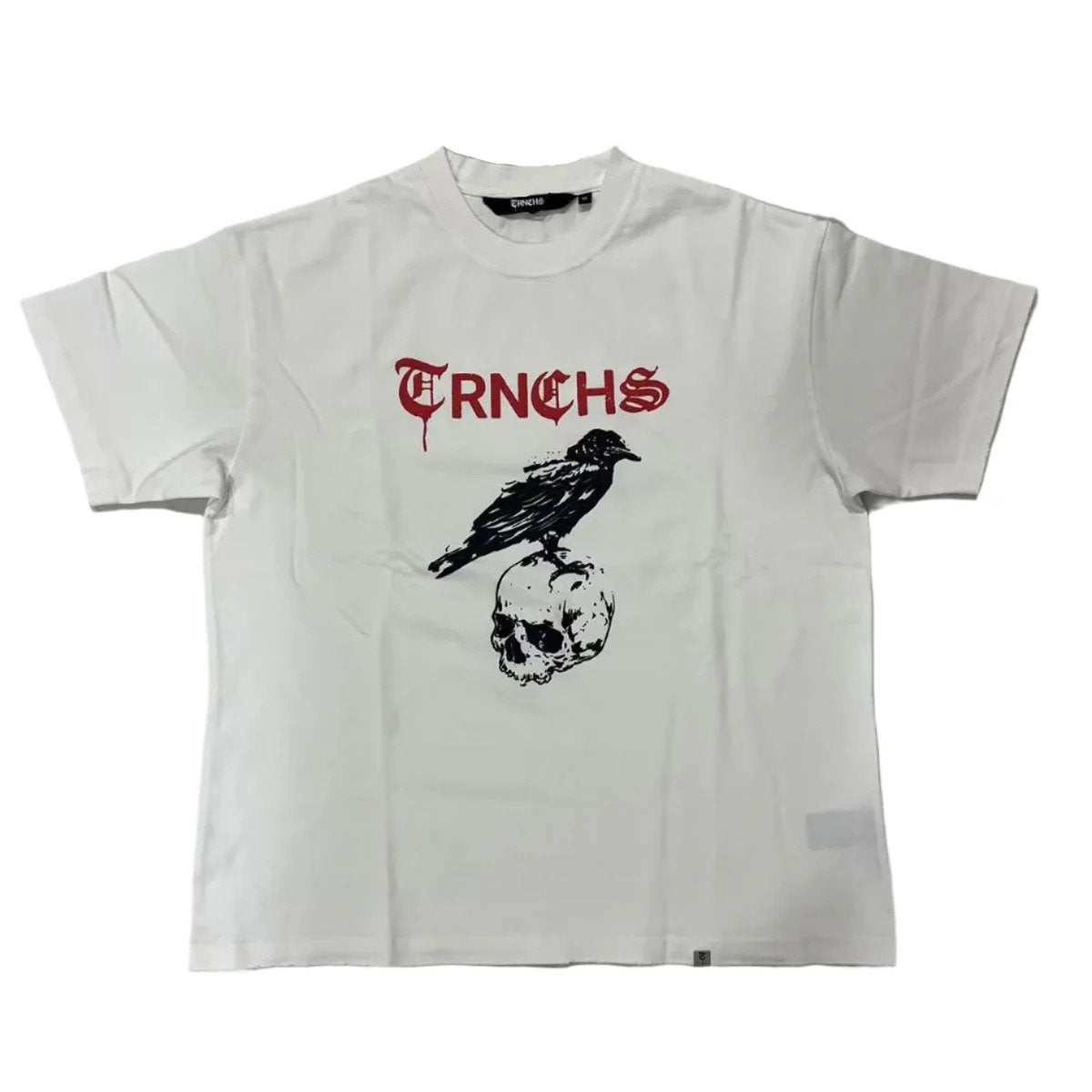 Black Raven& Skull White Tee
