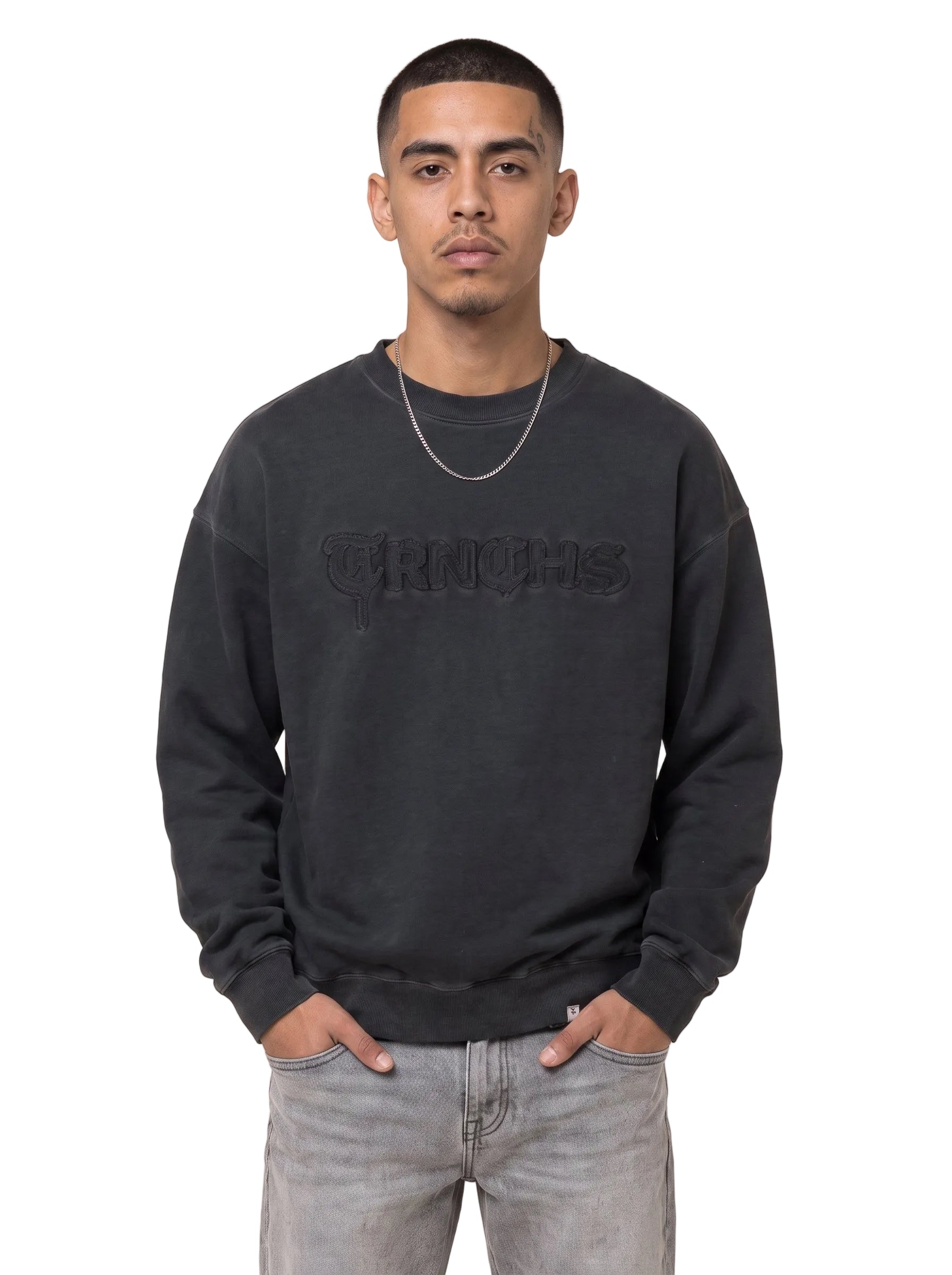 "MAWADA" Black Crewneck