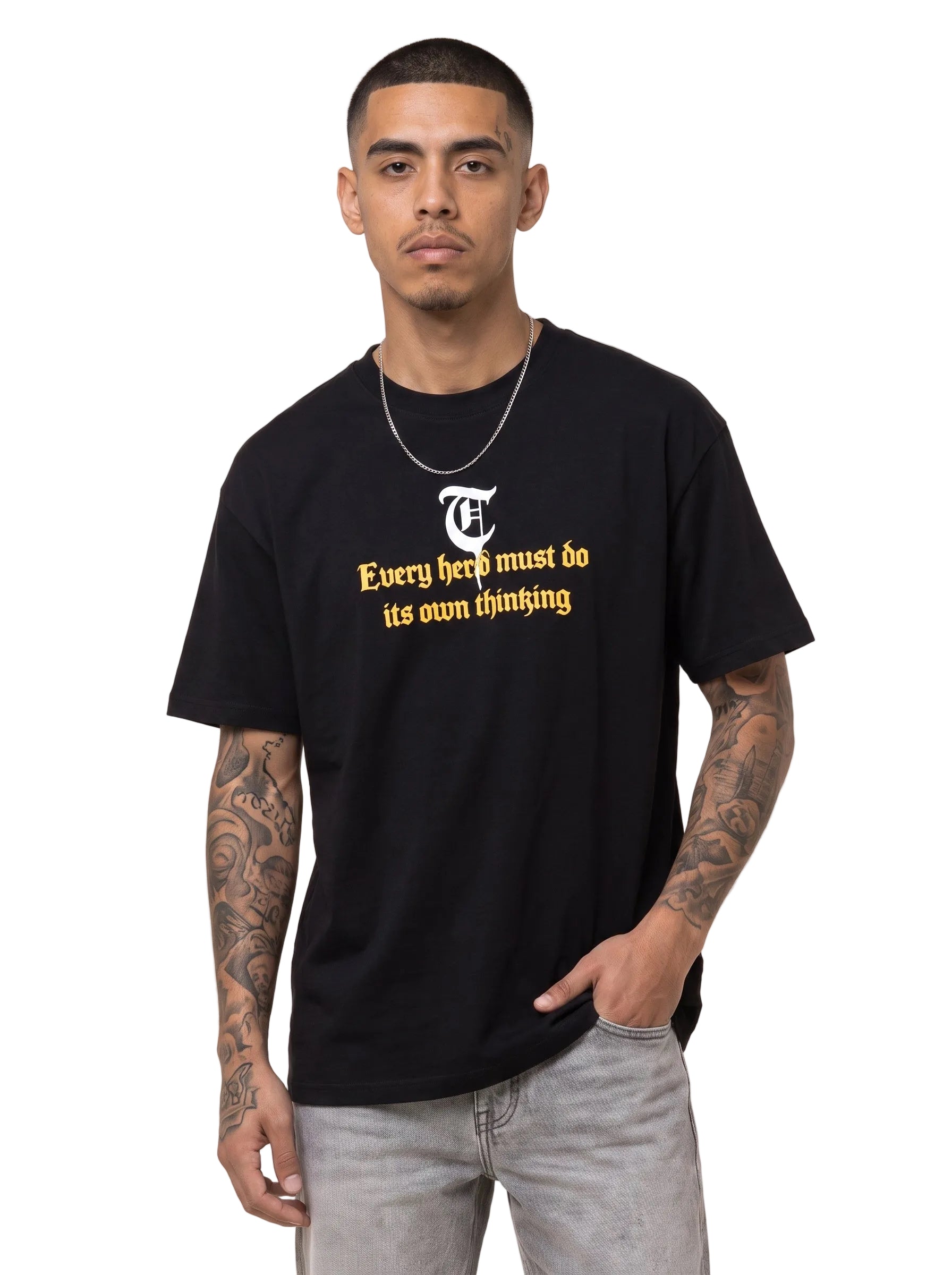 "SORAMAN" Black Tee