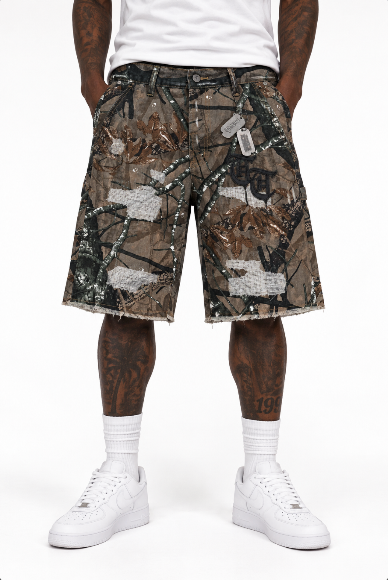 TRNCHS TERRAIN Brown Camo Denim-