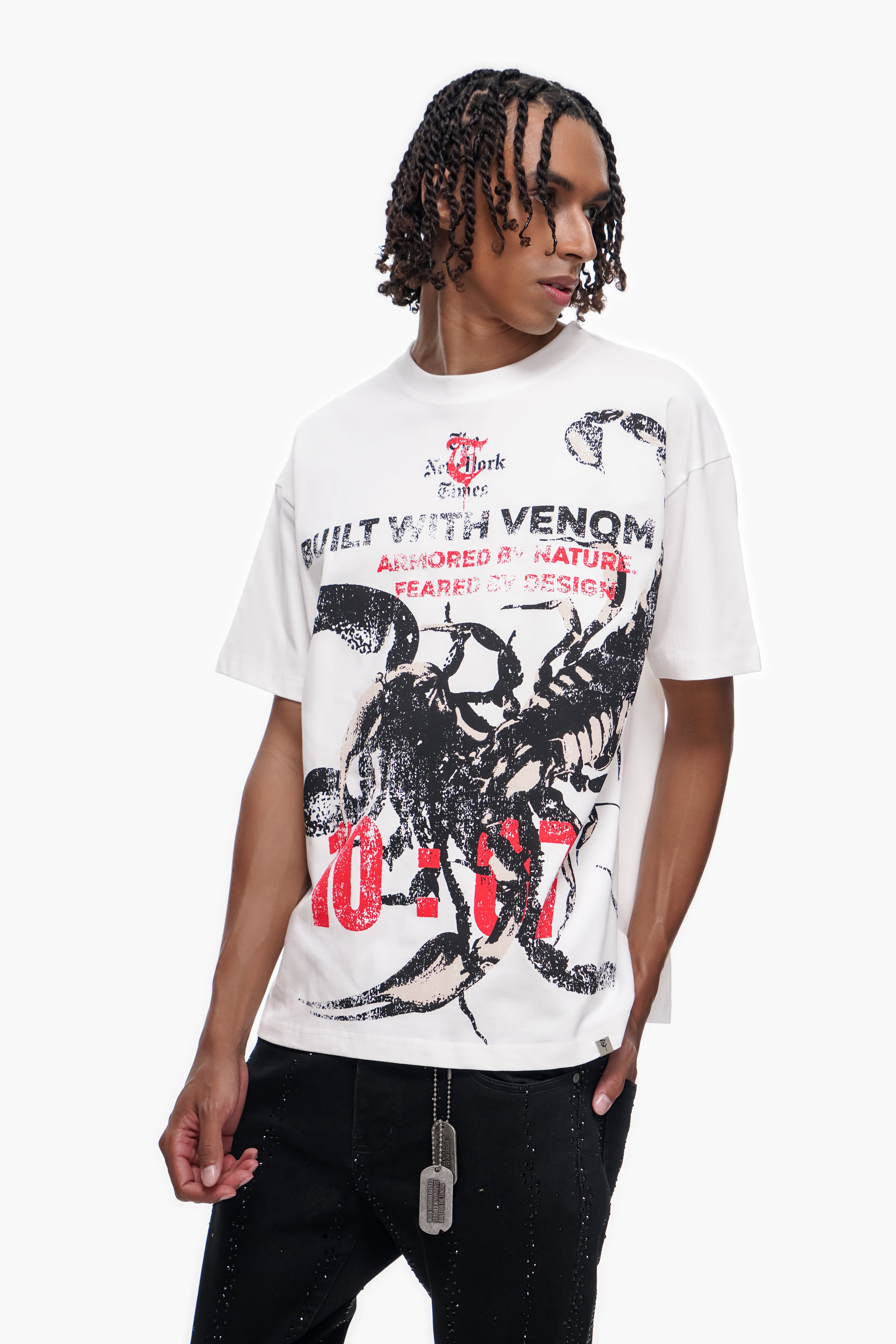 "BUILT IN VENOM" White Tee