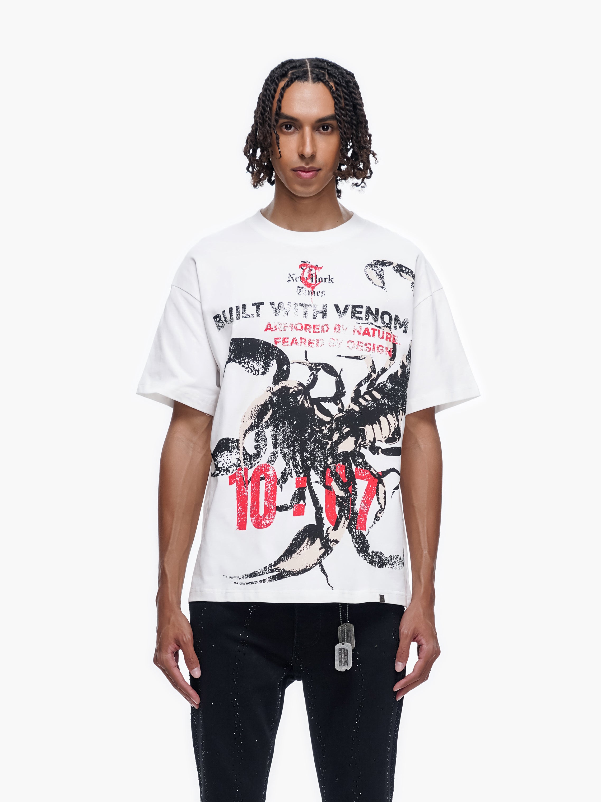"BUILT IN VENOM" White Tee