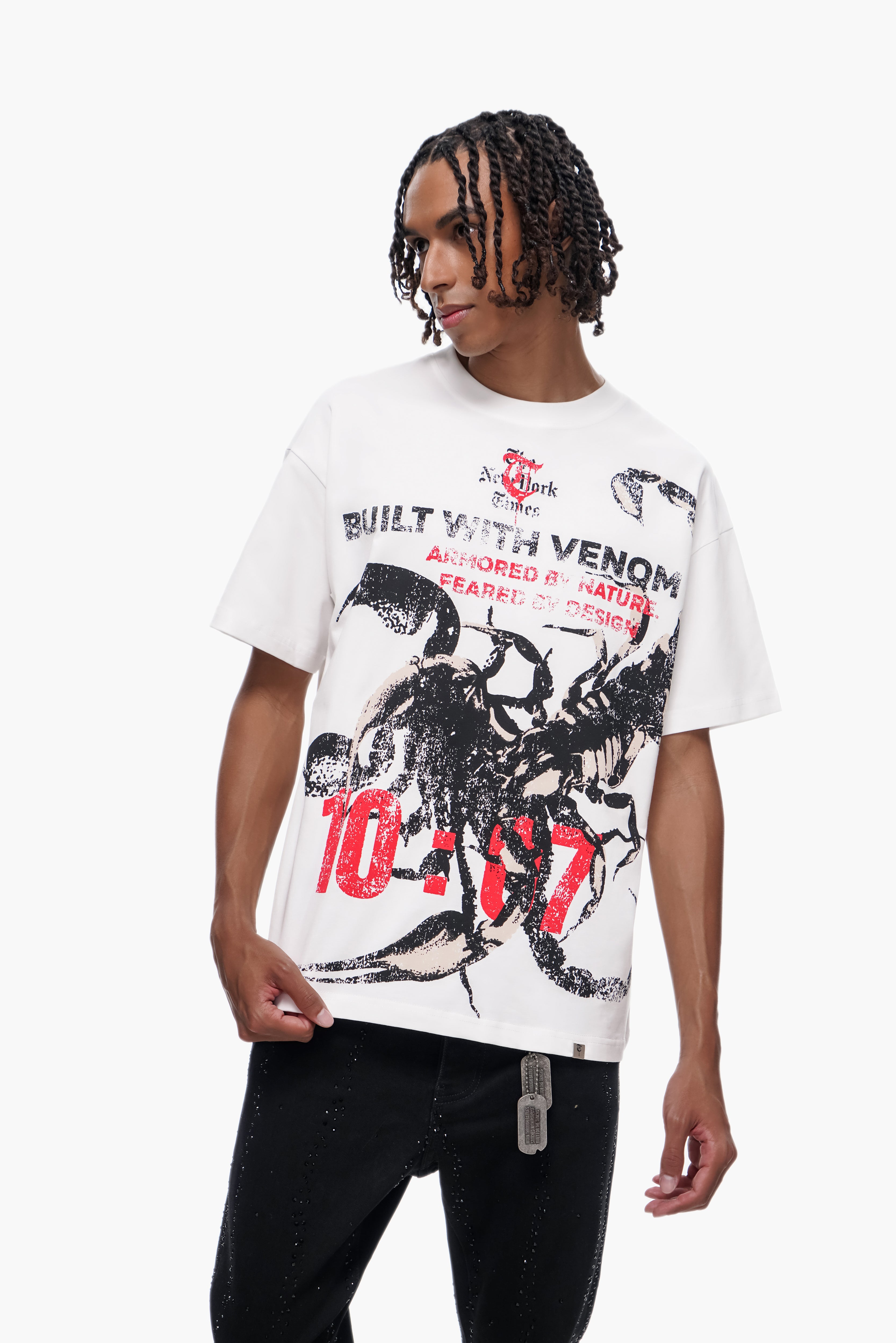 "BUILT IN VENOM" White Tee
