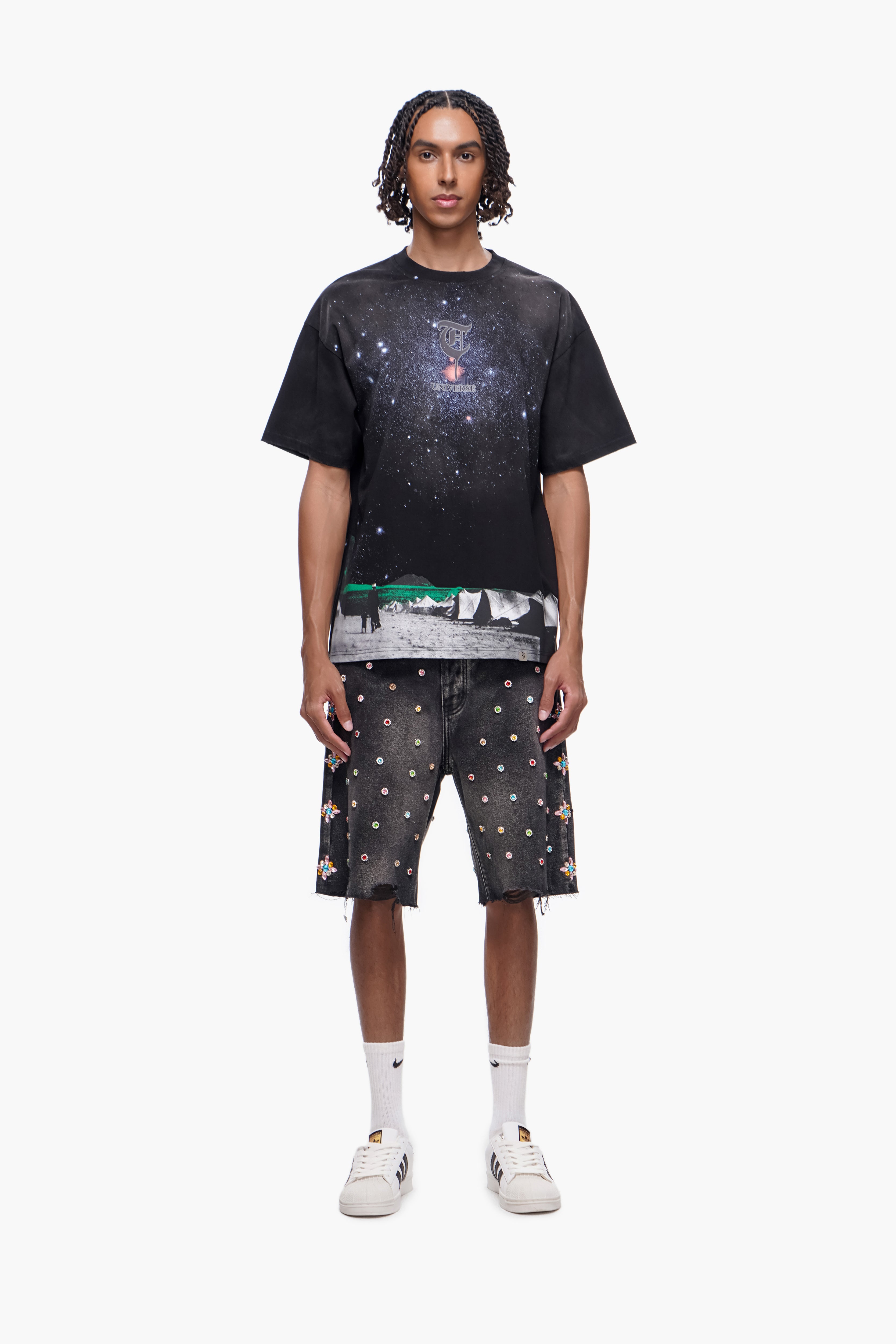 "LIGHT FROM BELOW" Black tee