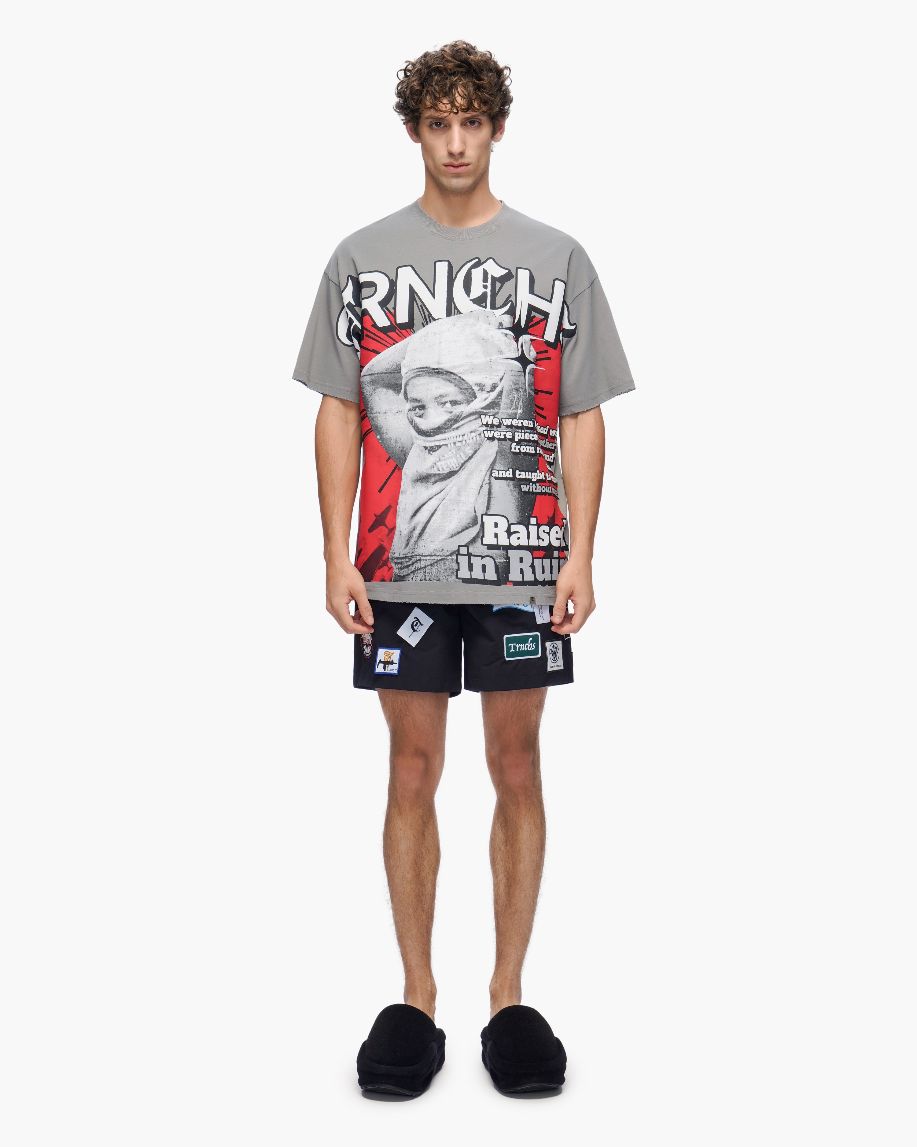 "RAISED IN RUIN" Grey Tee