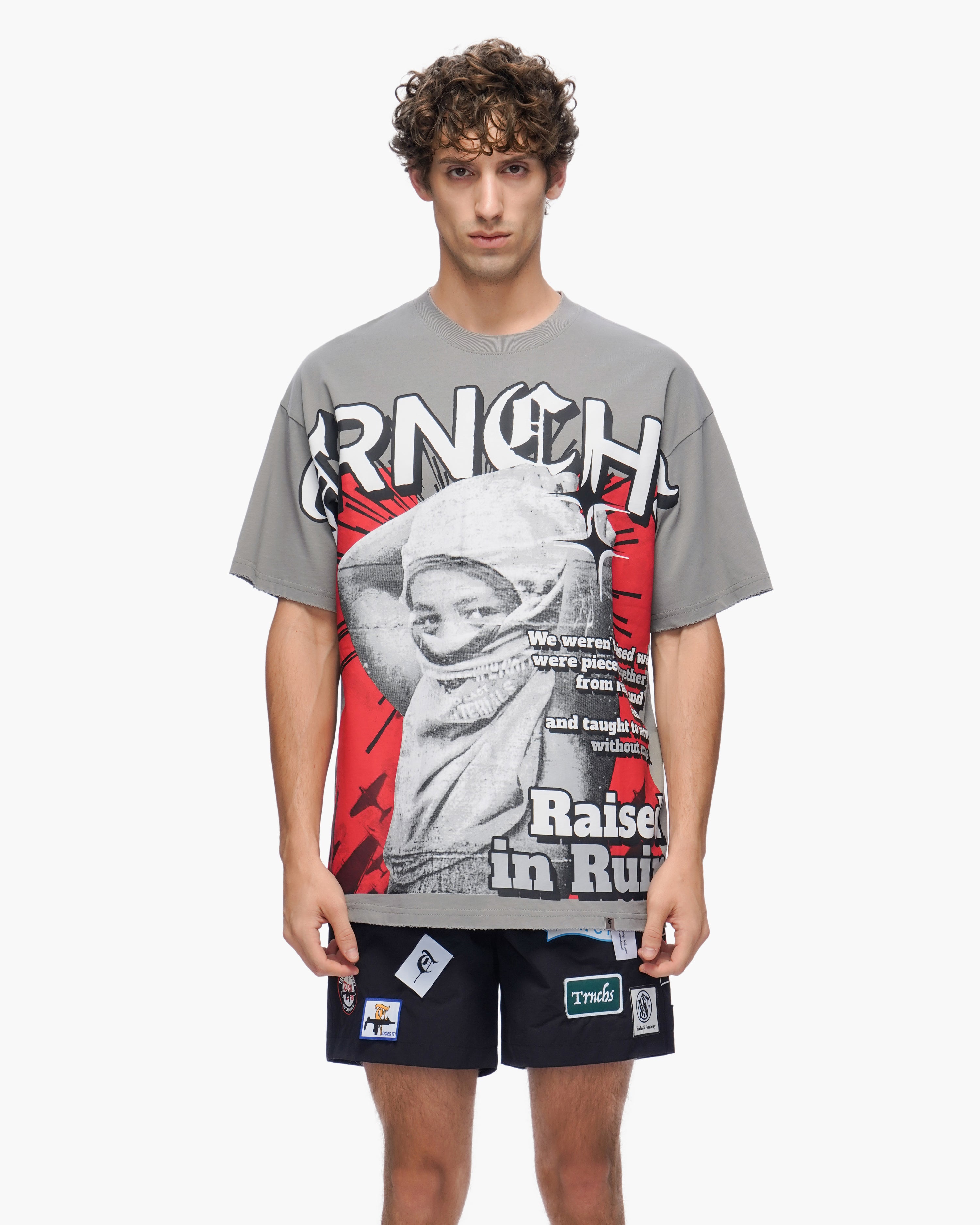 "RAISED IN RUIN" Grey Tee