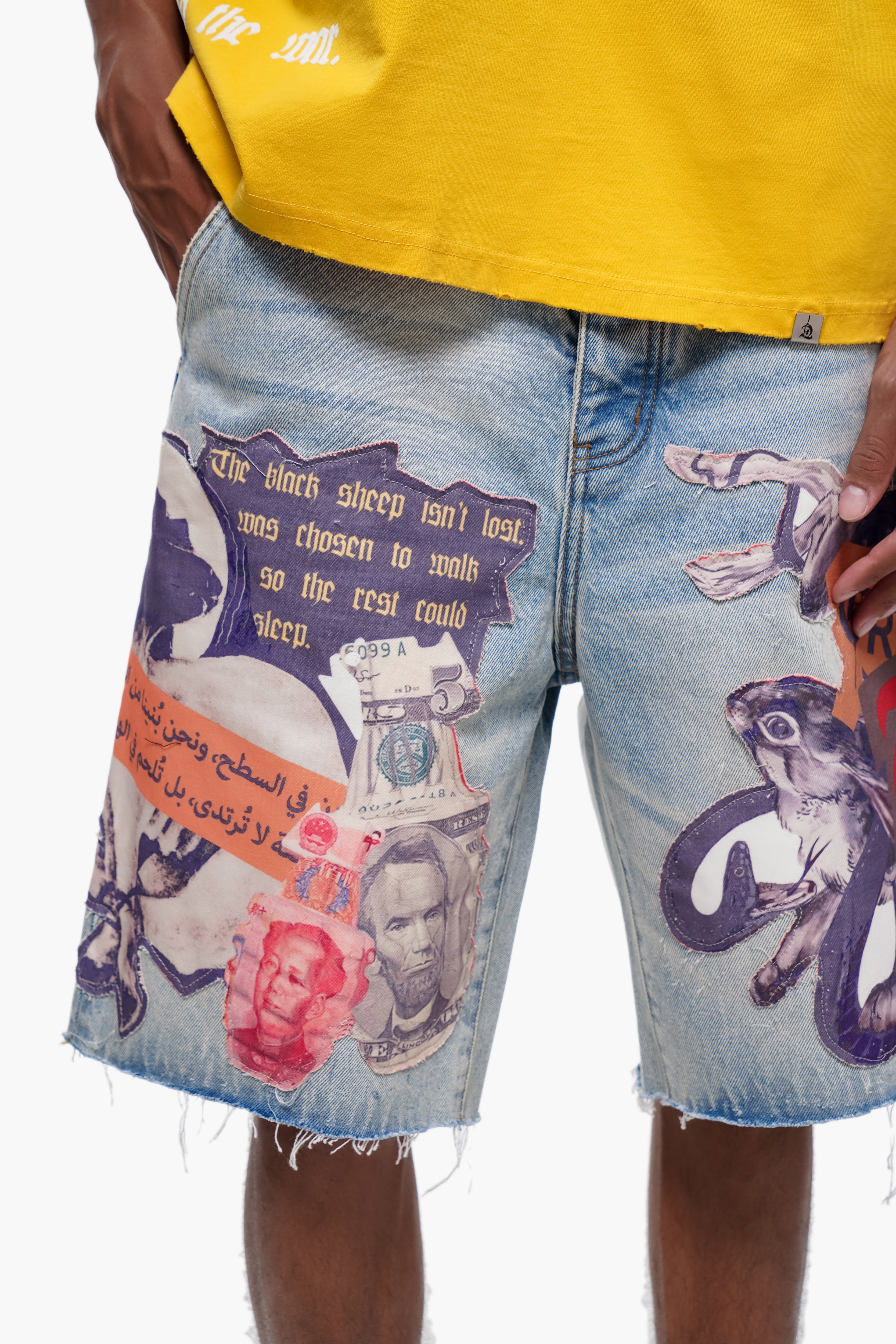 COLLAGE - Light Blue Wash Denim Shorts