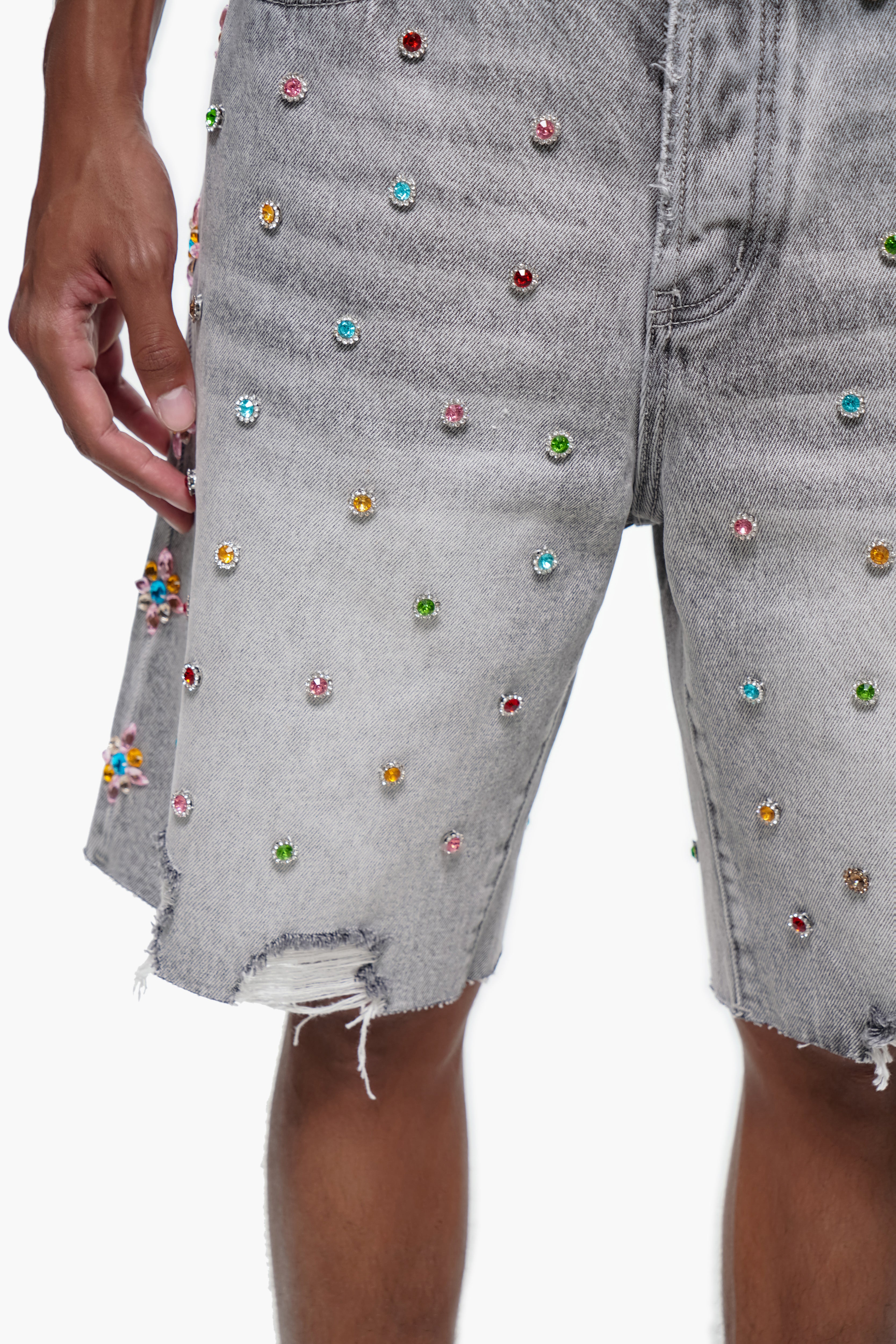 BOUNTY - Gray Wash Denim Shorts