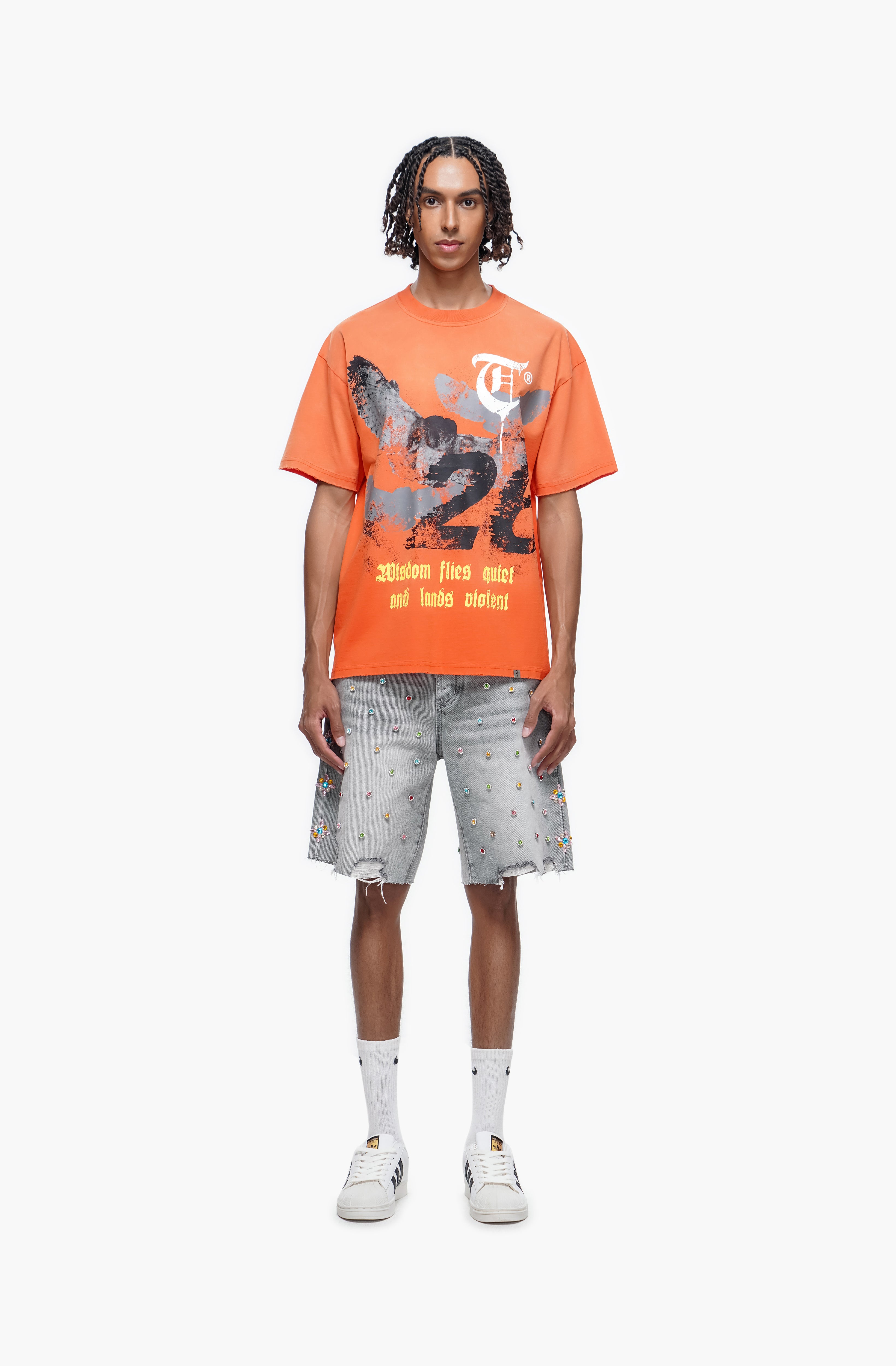 BOUNTY - Gray Wash Denim Shorts