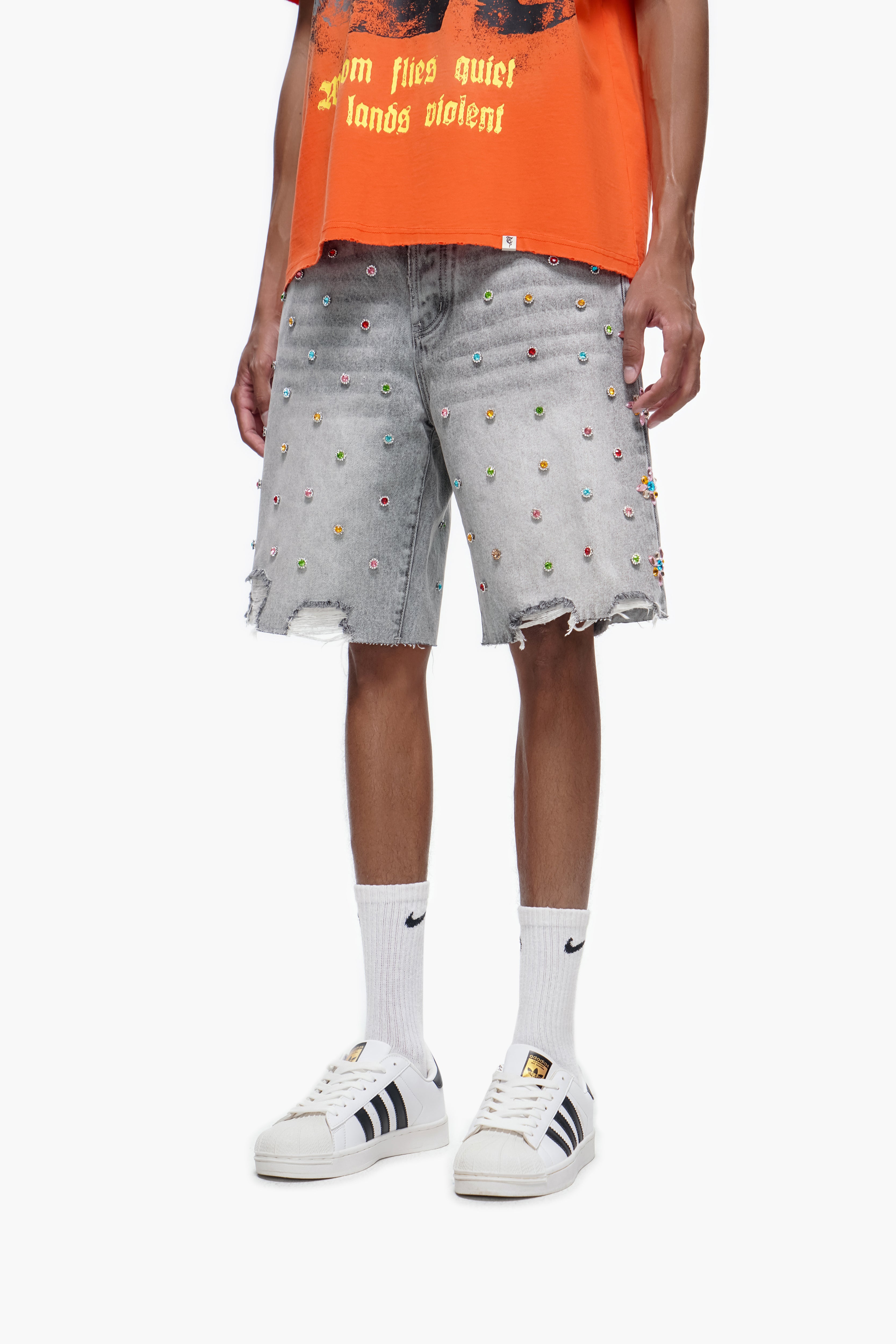 BOUNTY - Gray Wash Denim Shorts