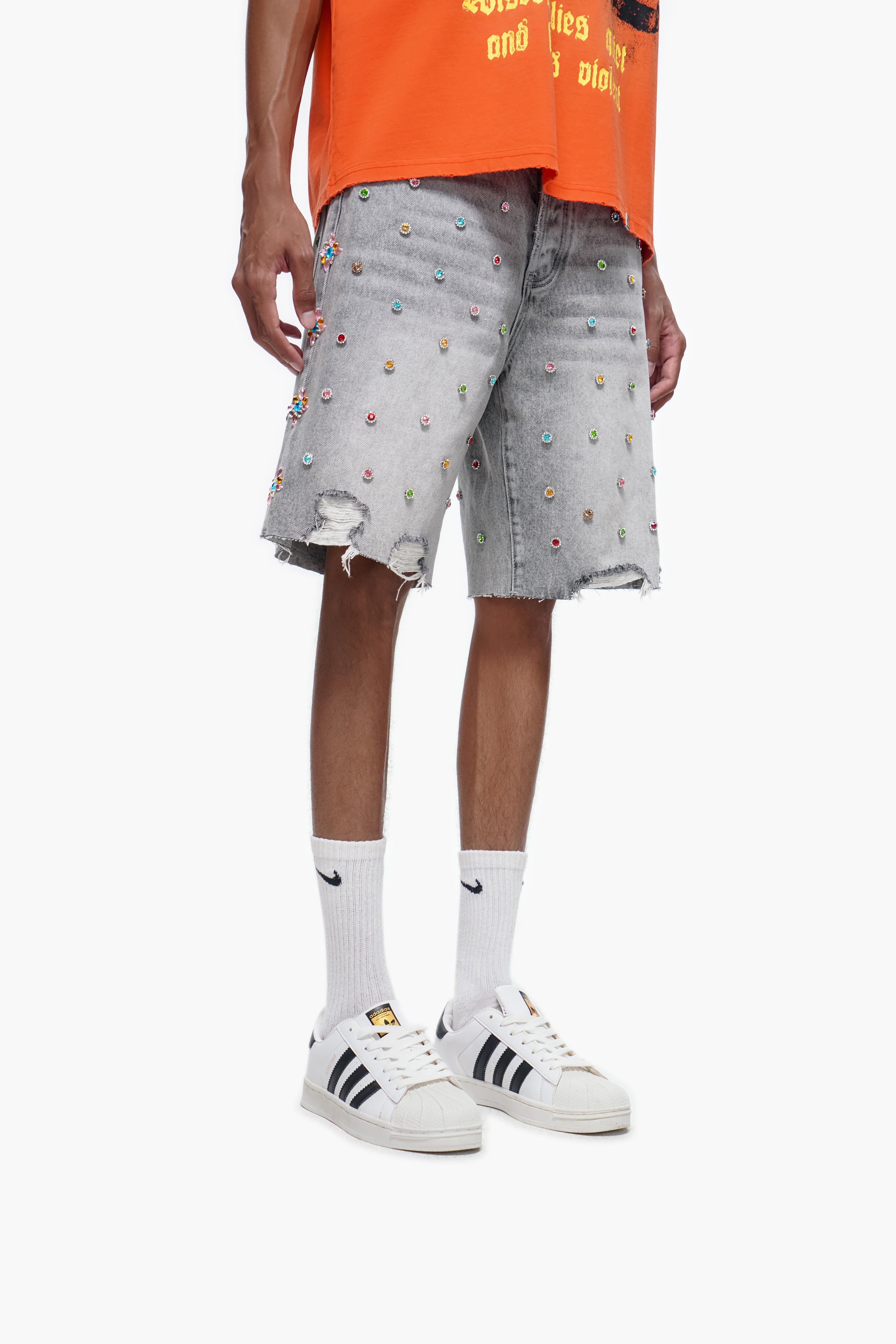 BOUNTY - Gray Wash Denim Shorts