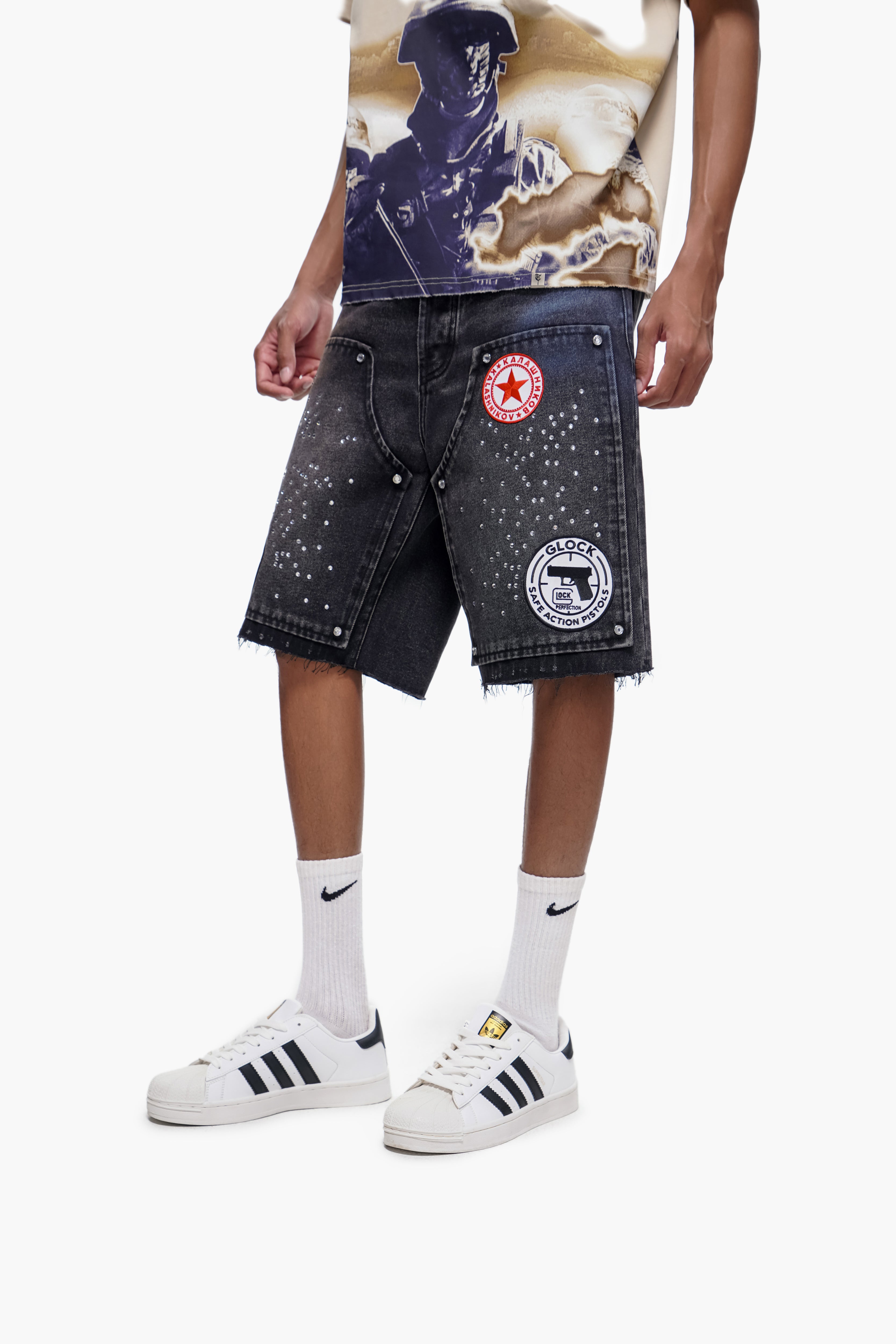 OPERATOR - Black Wash Denim Shorts