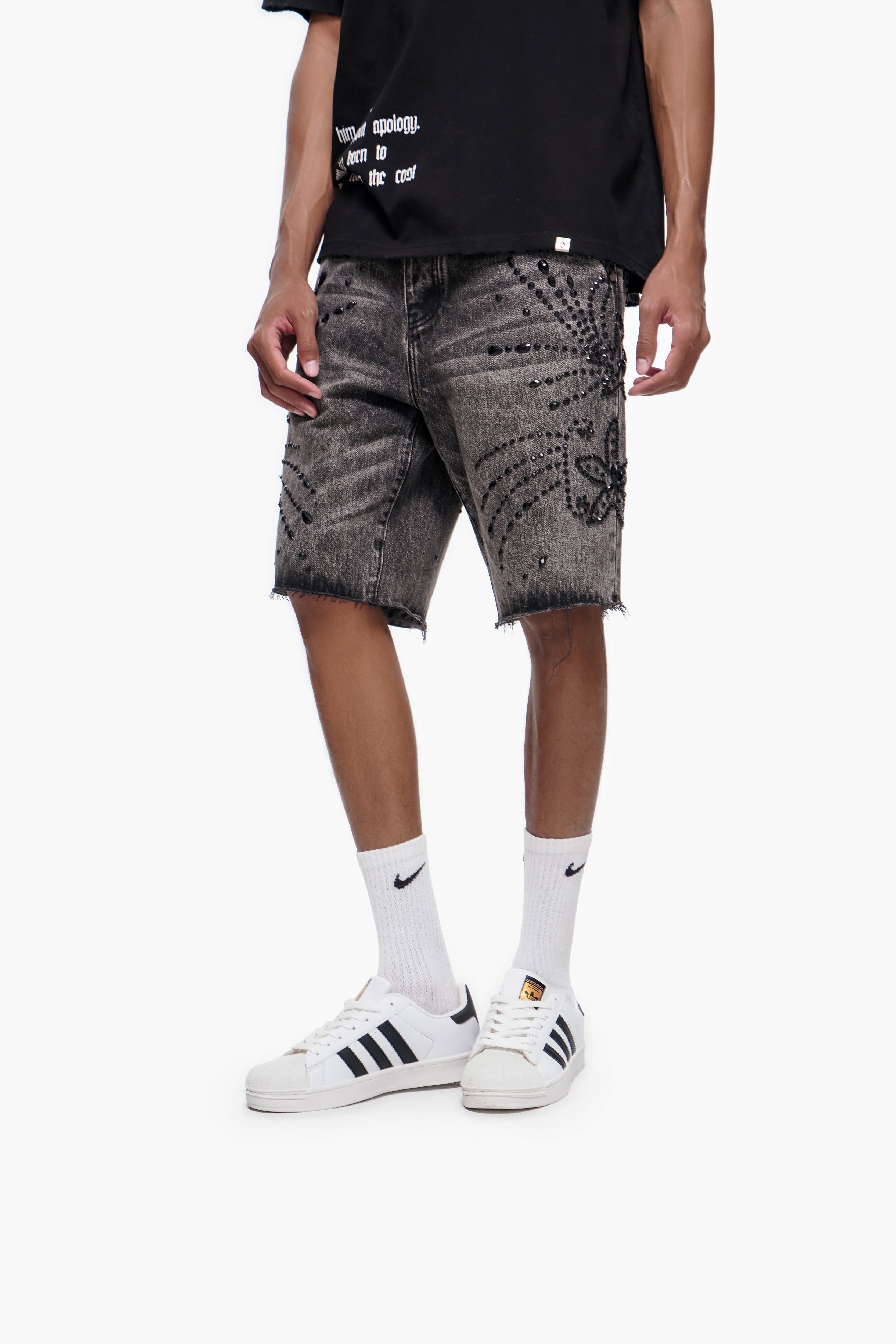 VENOM - Gray Wash Denim Shorts