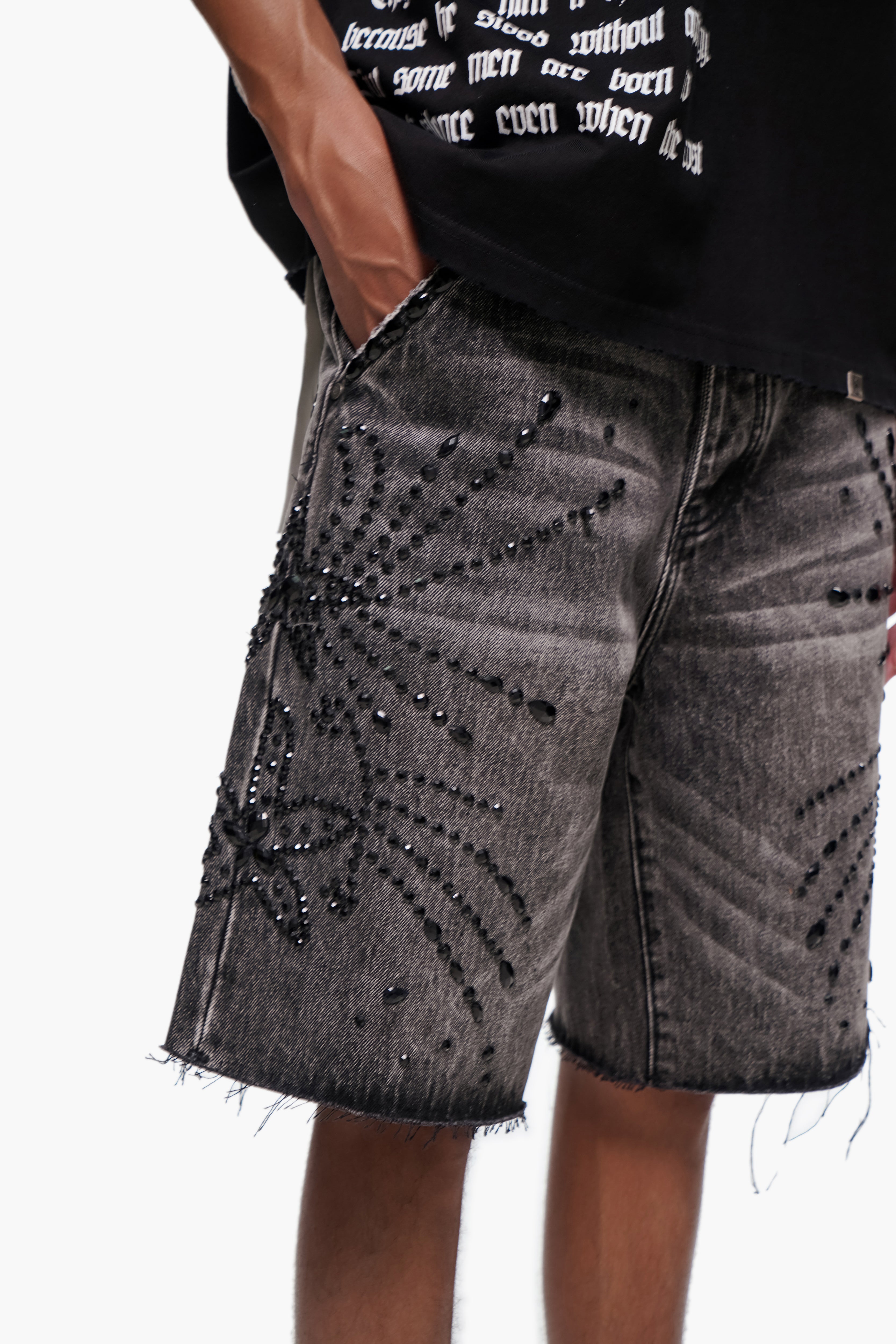 VENOM - Gray Wash Denim Shorts