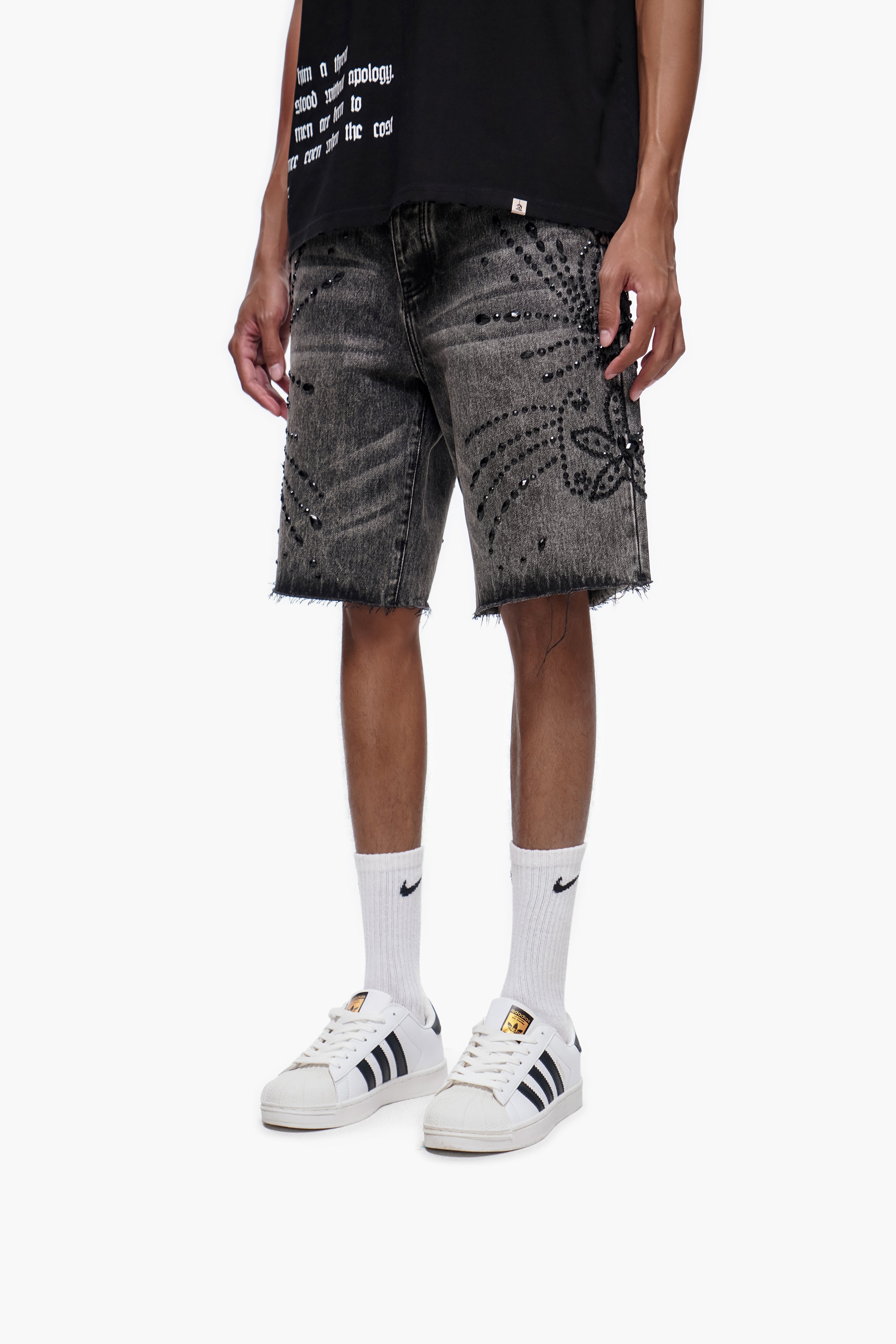 VENOM - Gray Wash Denim Shorts