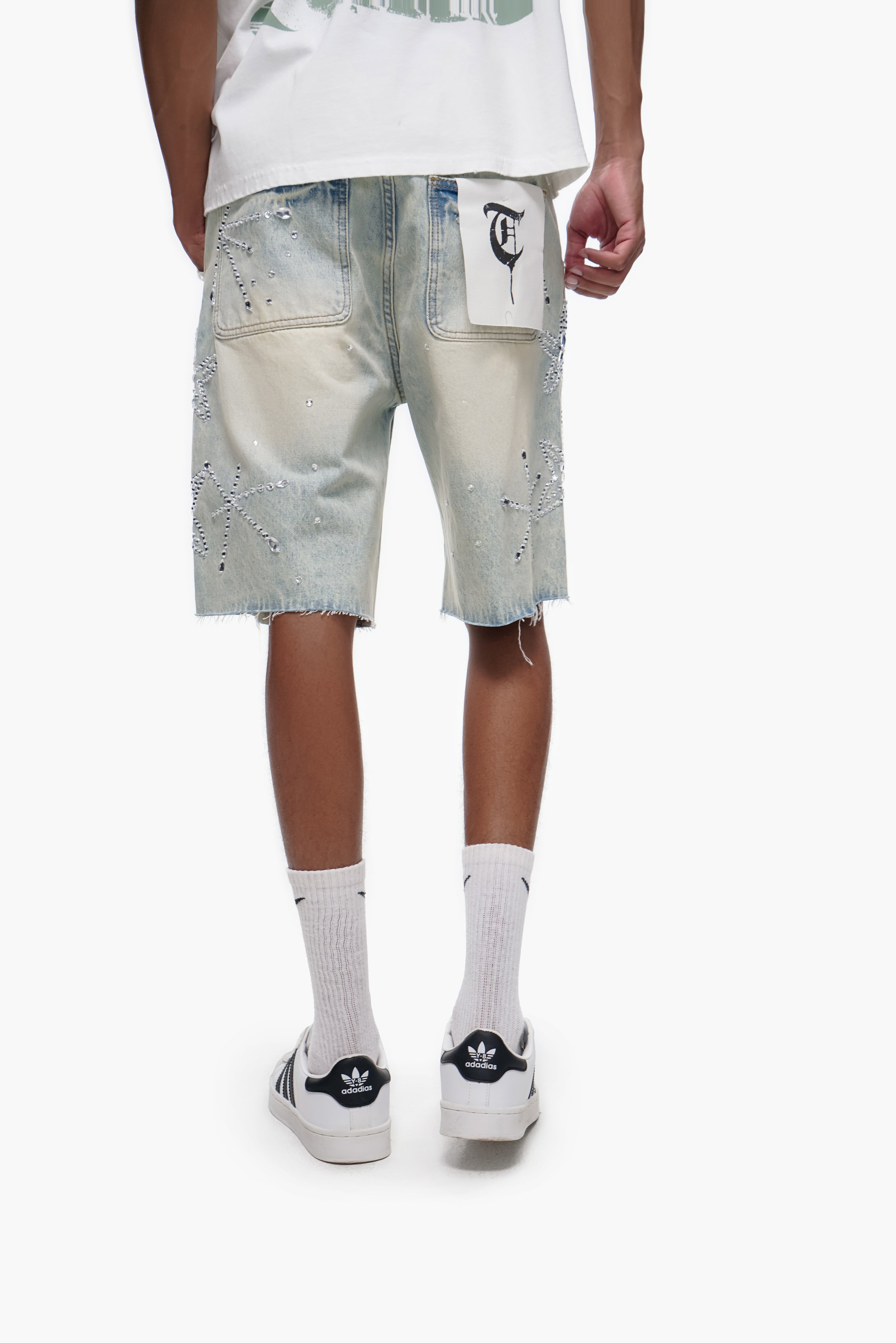 VENOM - Light Blue Wash Denim Shorts