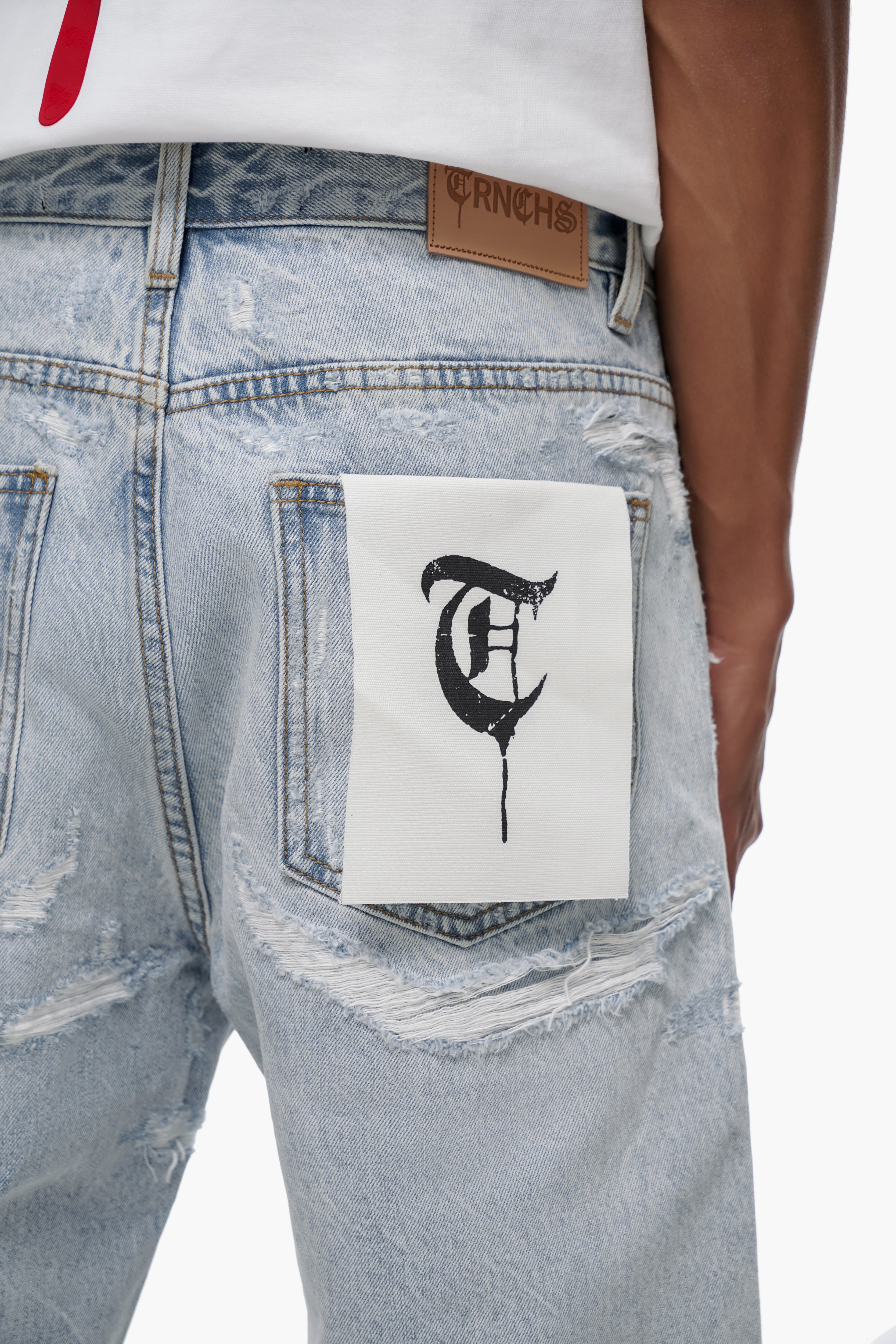 DISTRICT - Light Blue Wash Denim Shorts