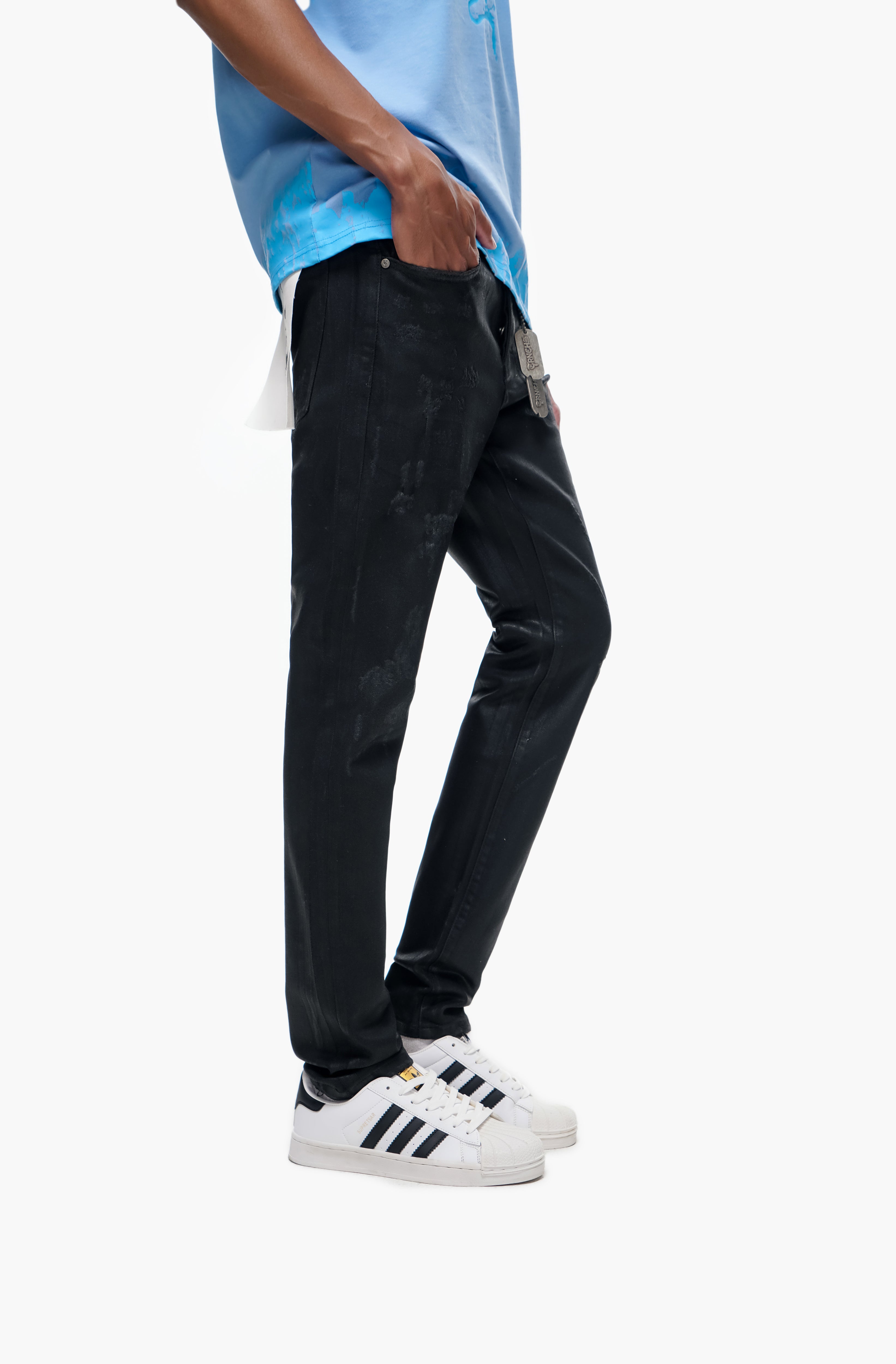 TYRANT - BLACK WAXED Skinny Denim