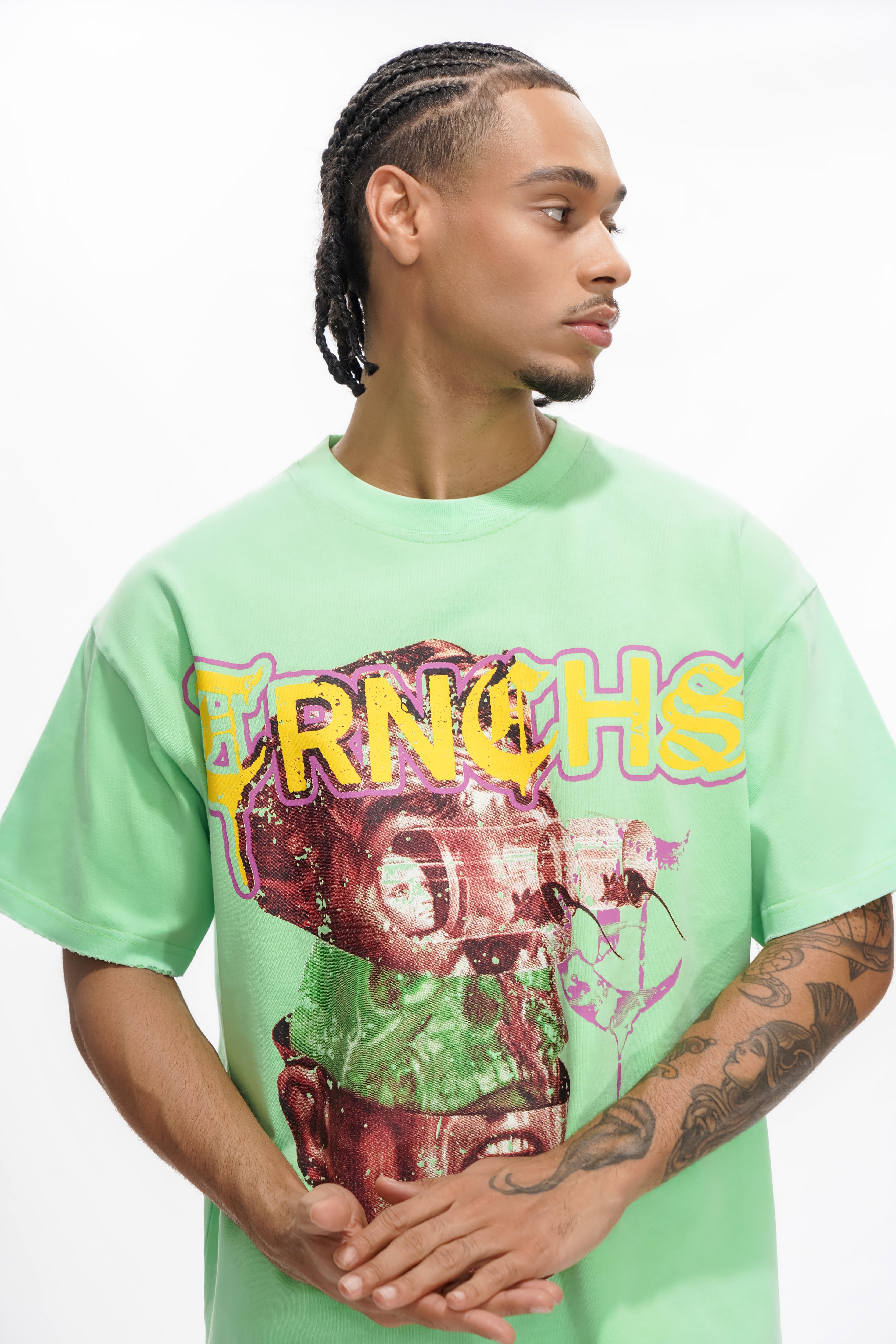 T-SHIRT VERT MENTAL WARFARE