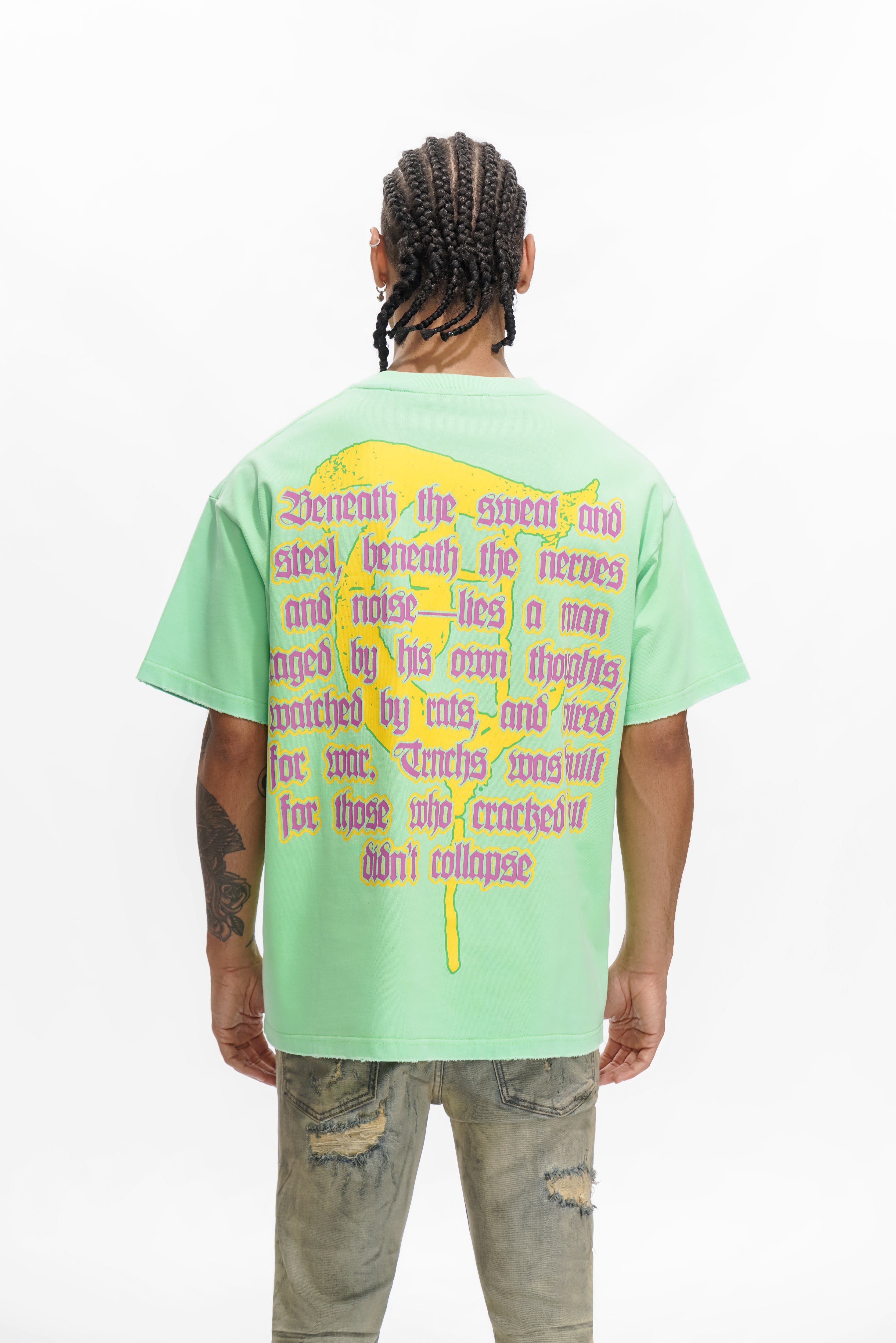 T-SHIRT VERT MENTAL WARFARE