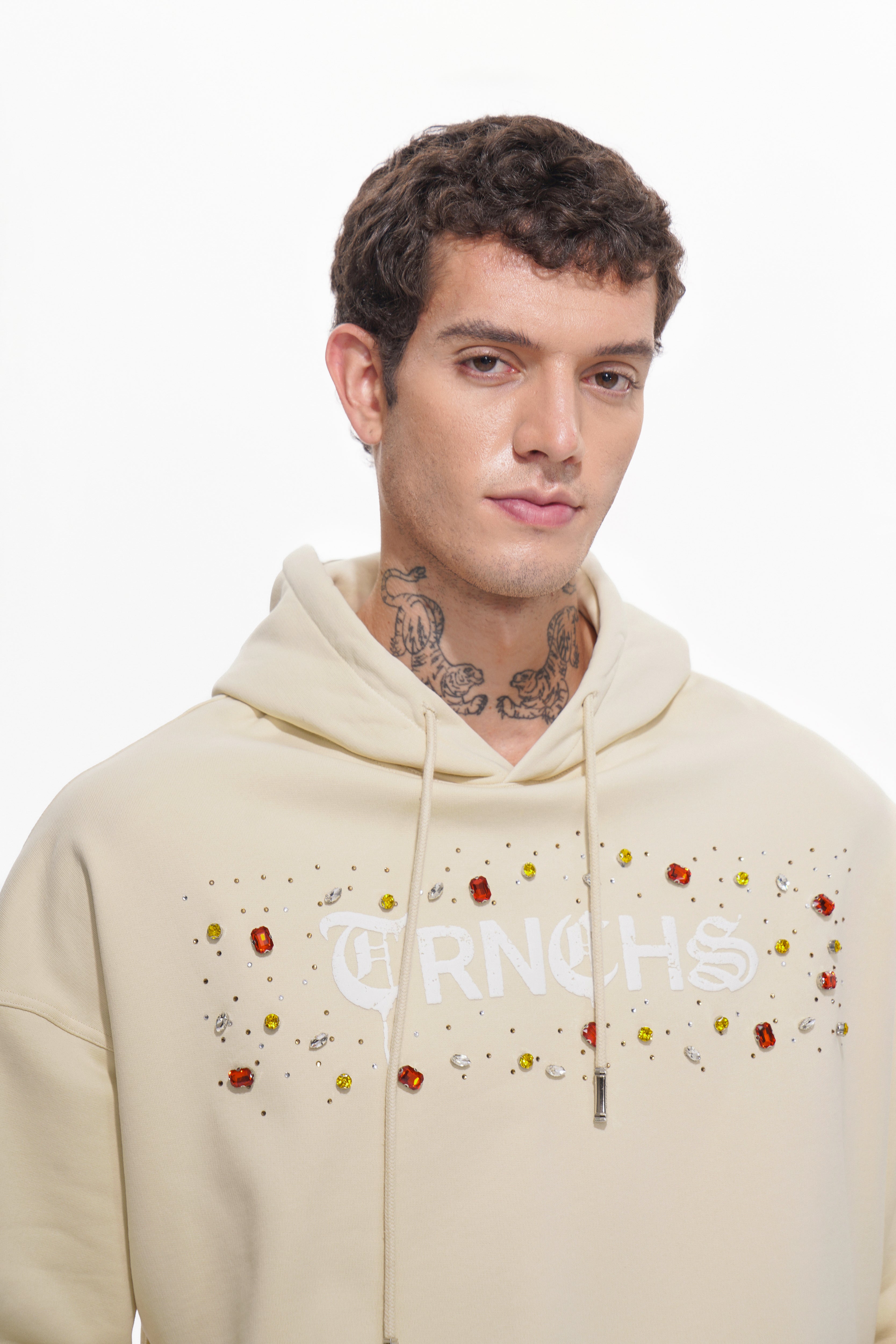 BLOOD DIAMOND Cremefarbener Kapuzenpullover