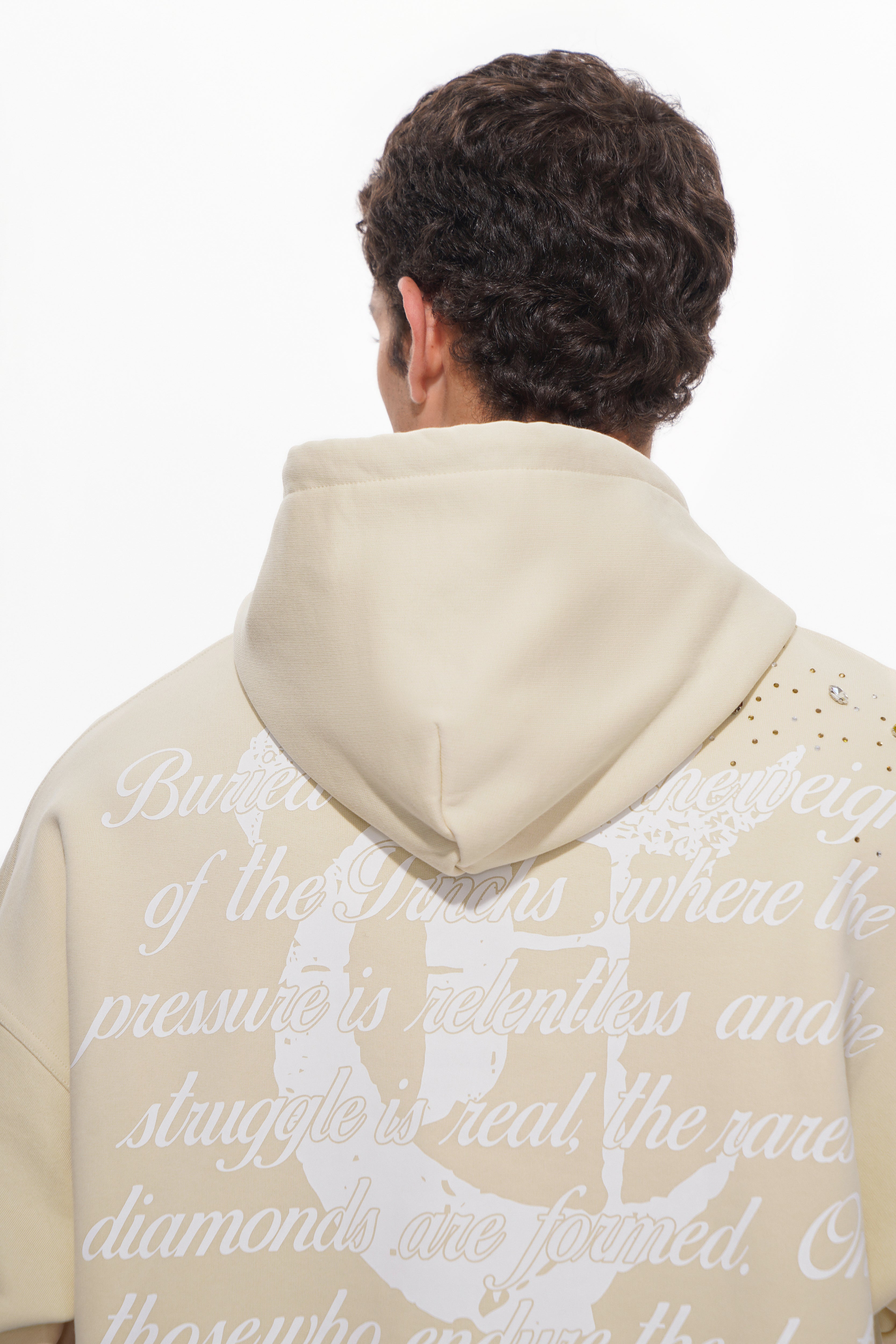 BLOOD DIAMOND Cremefarbener Kapuzenpullover