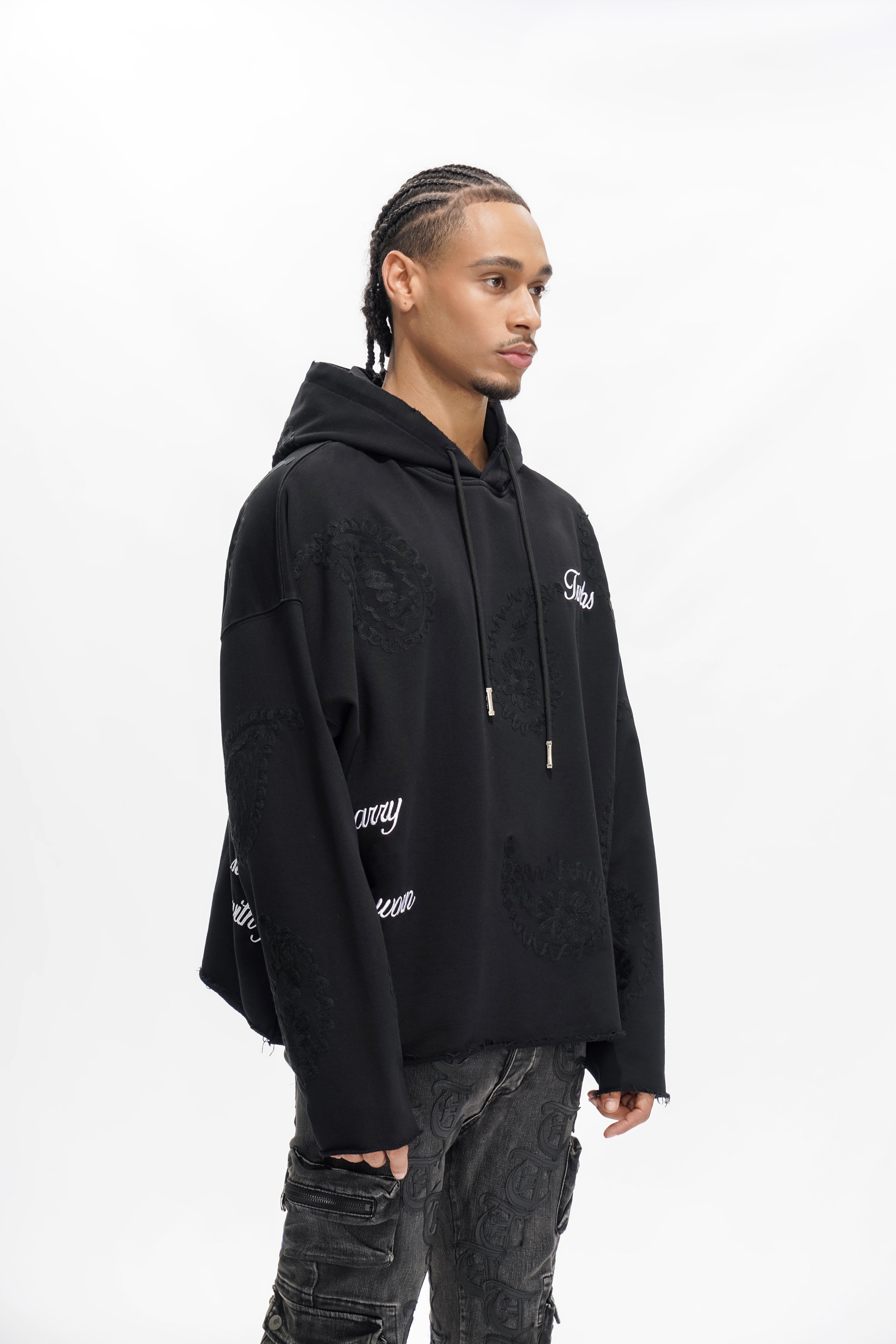 "PAISLEY COMMAND" Schwarzer Hoodie