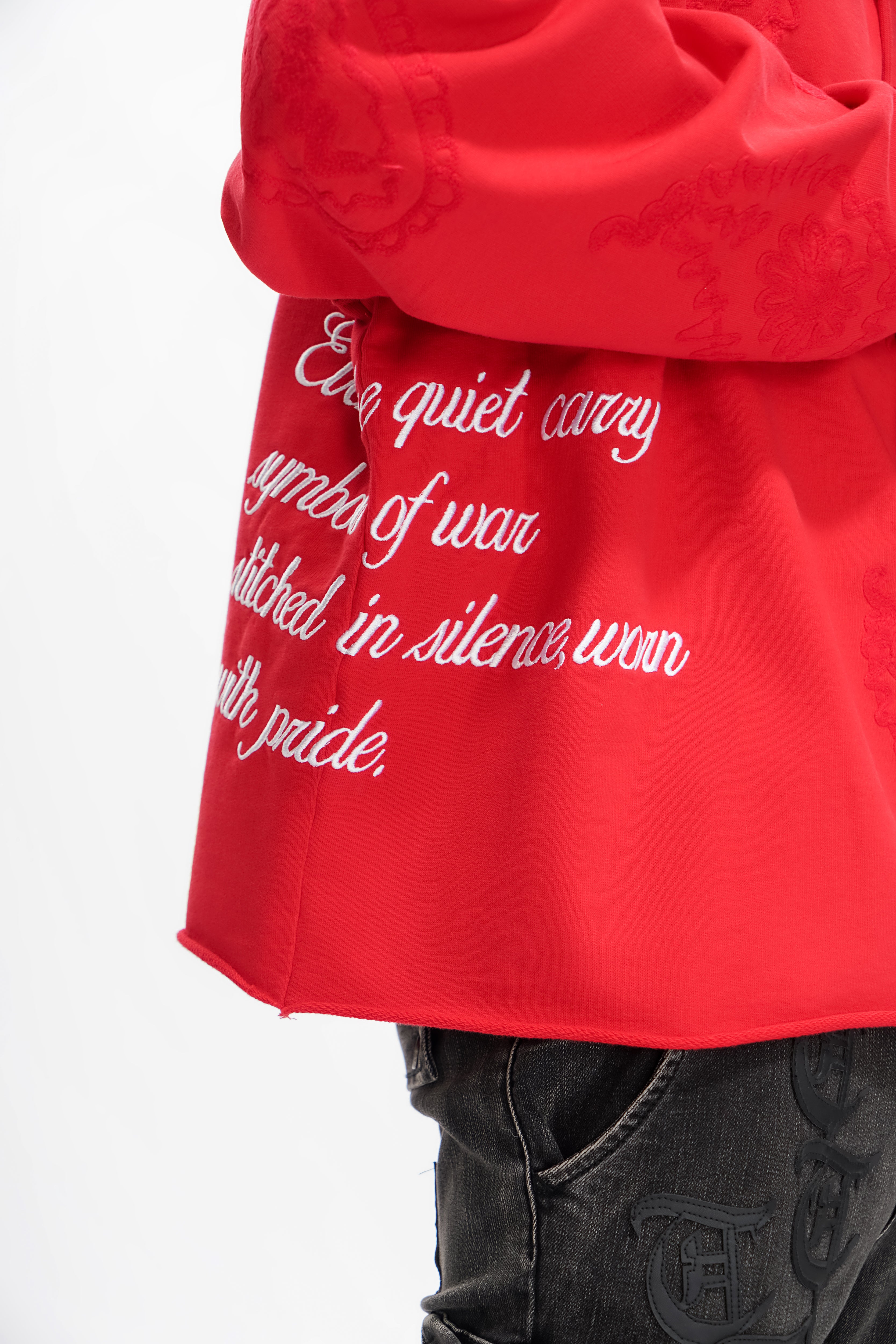 "PAISLEY COMMAND" Red Hoodie