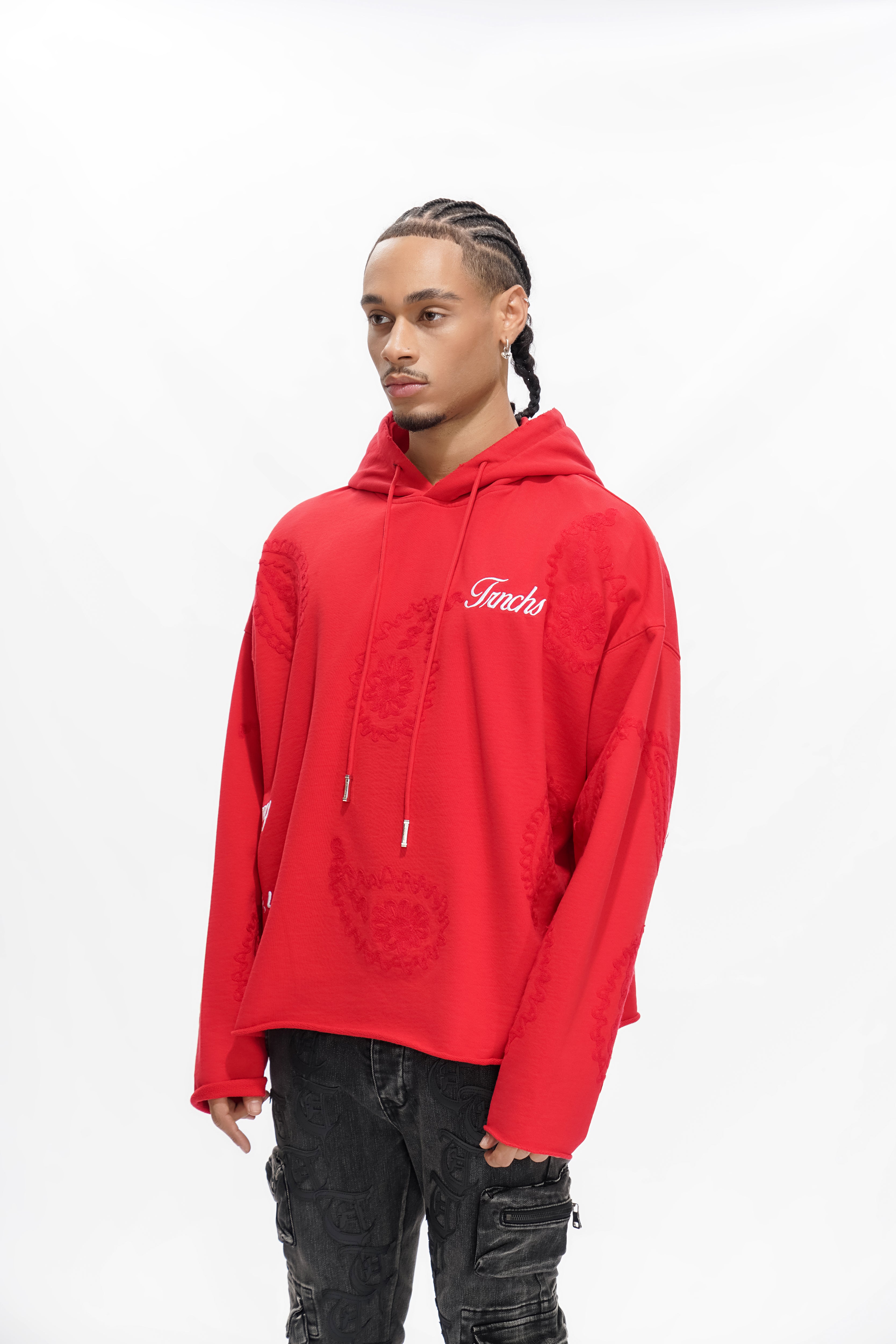 "PAISLEY COMMAND" Red Hoodie