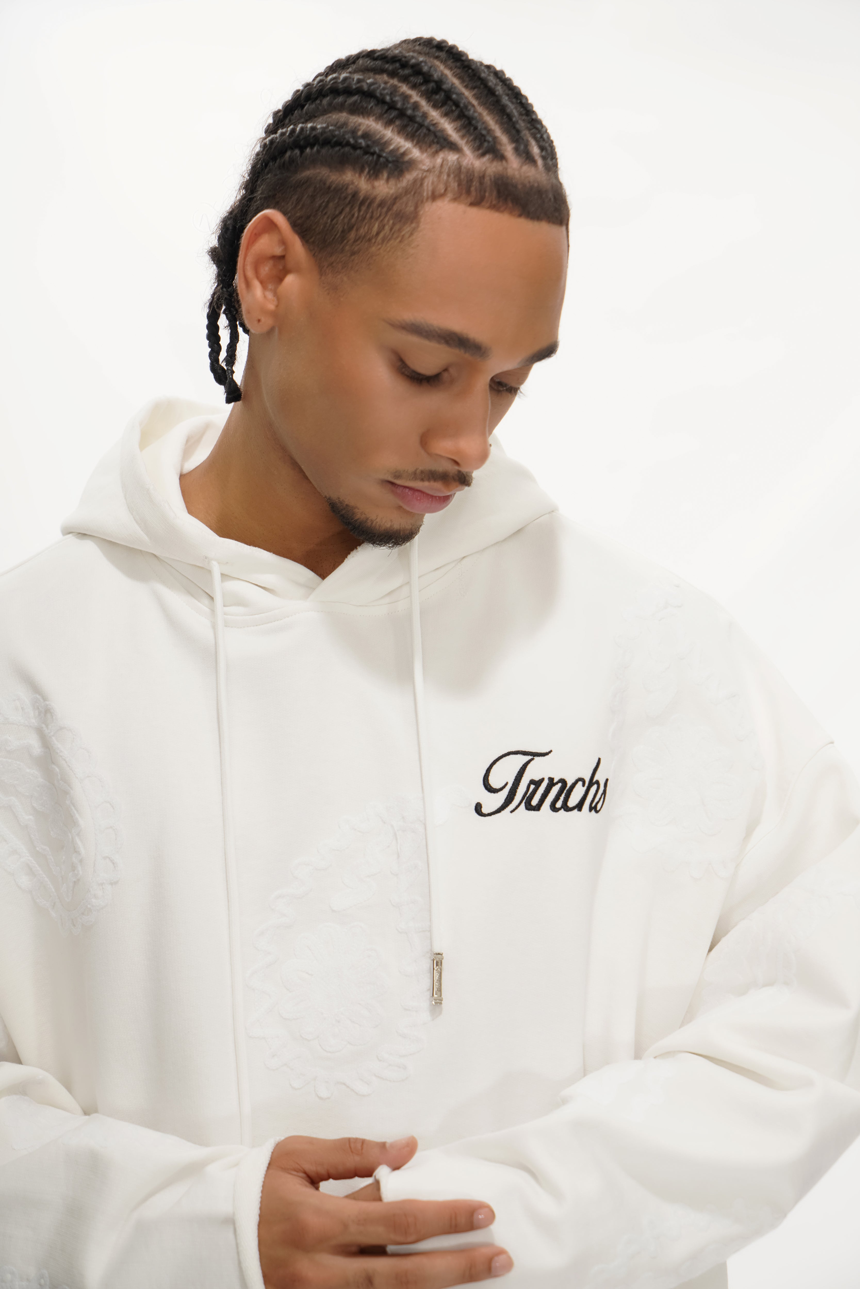 "PAISLEY COMMAND" White Hoodie