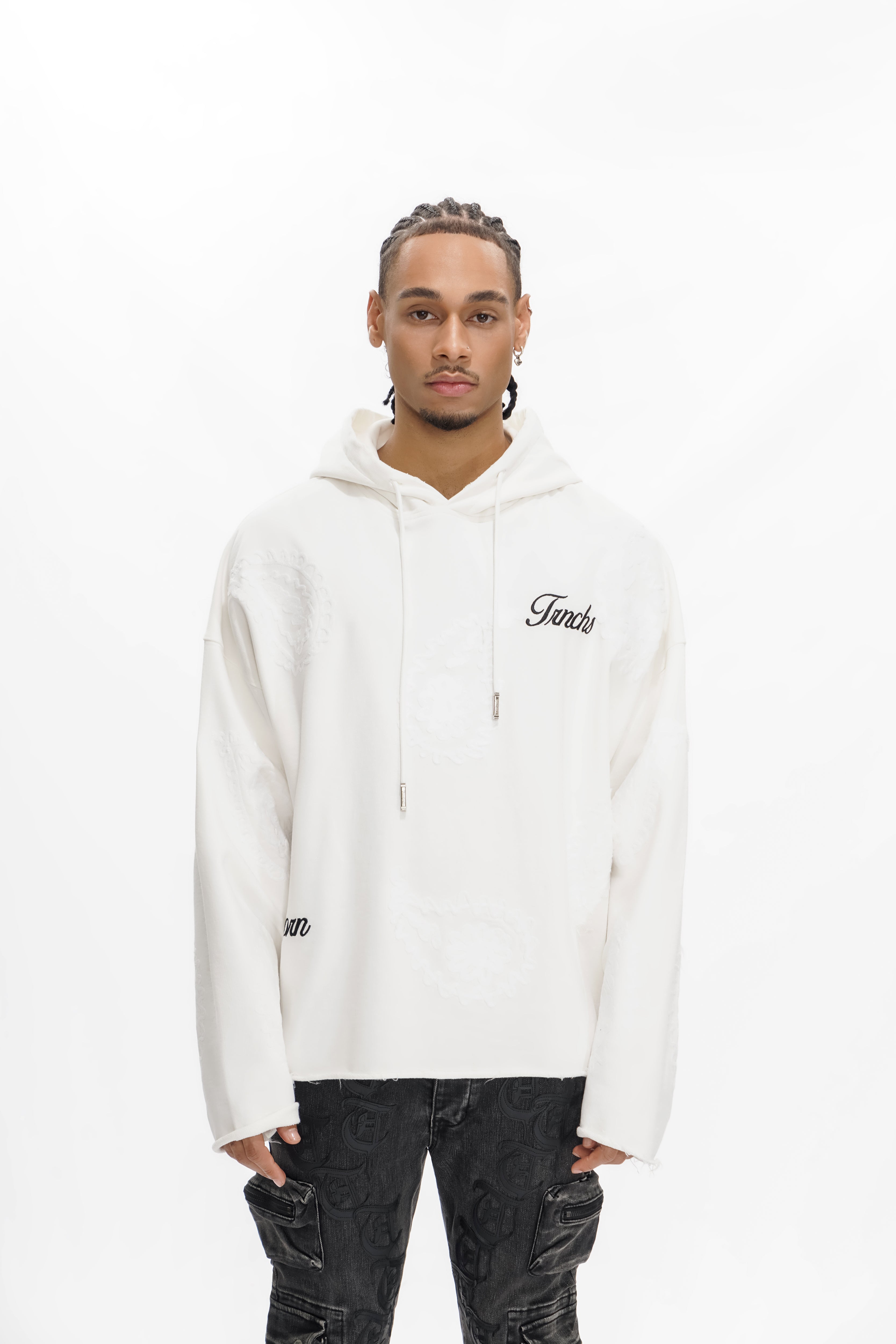 "PAISLEY COMMAND" White Hoodie