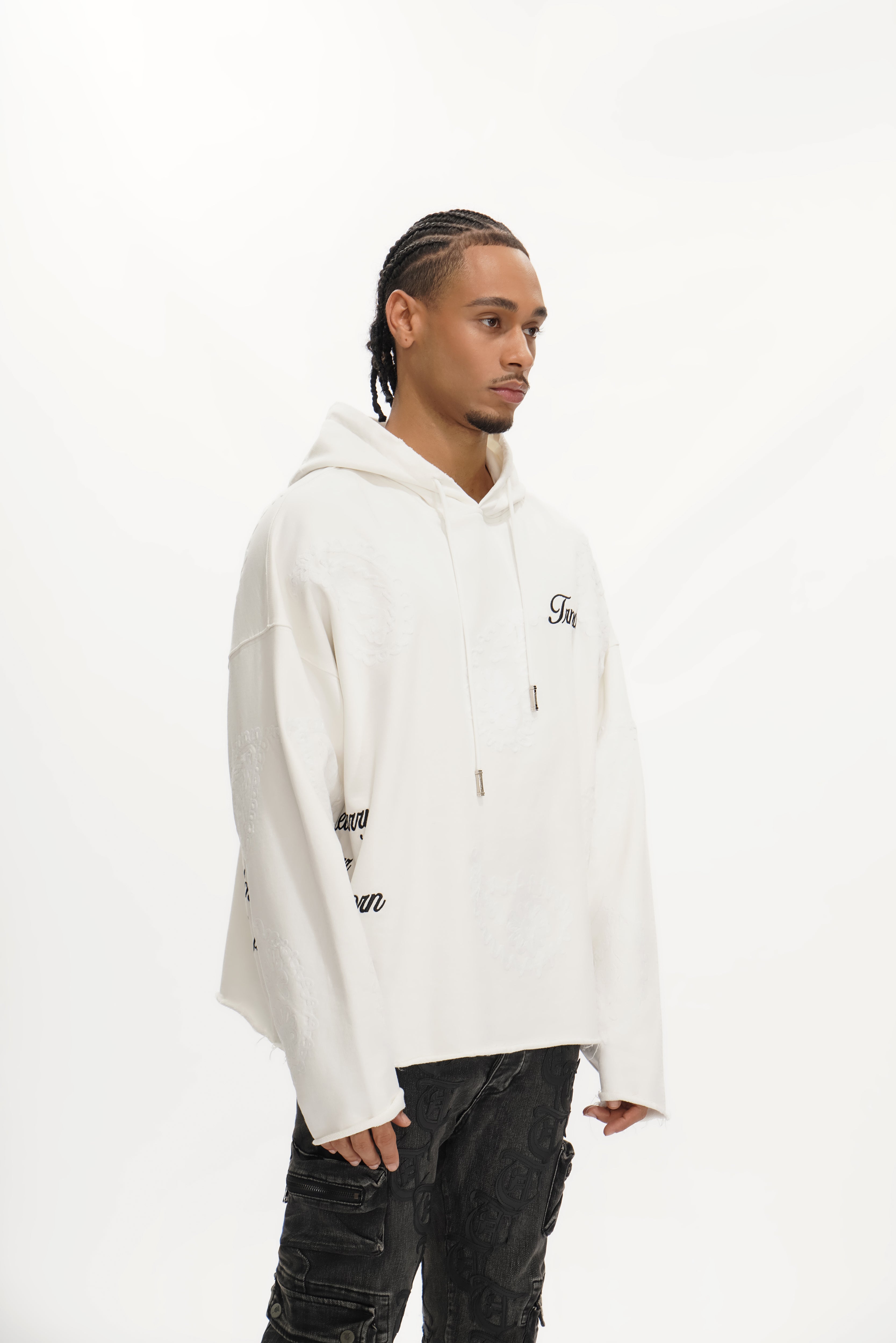 "PAISLEY COMMAND" White Hoodie