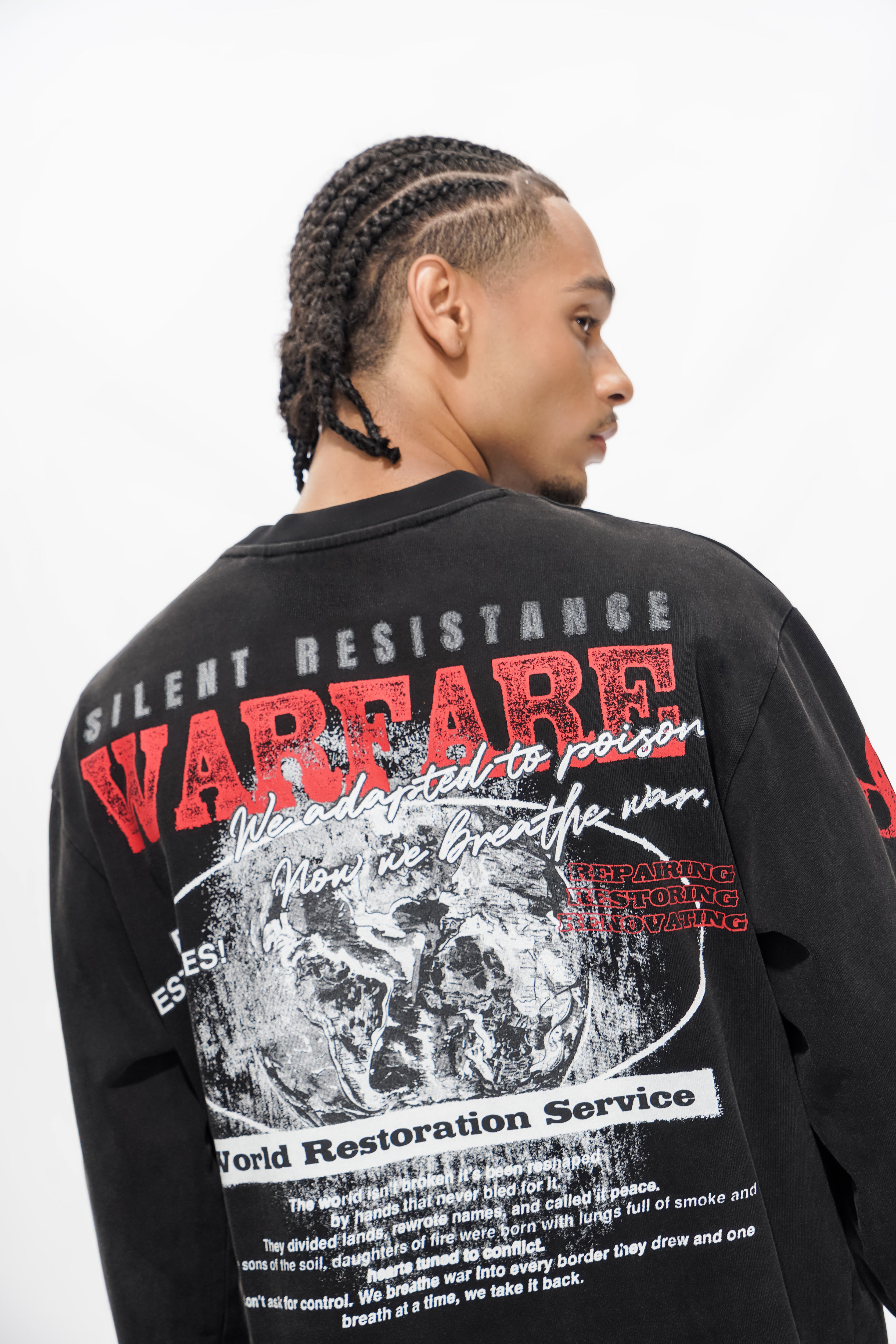 "WARFARE" Black Long Sleeve