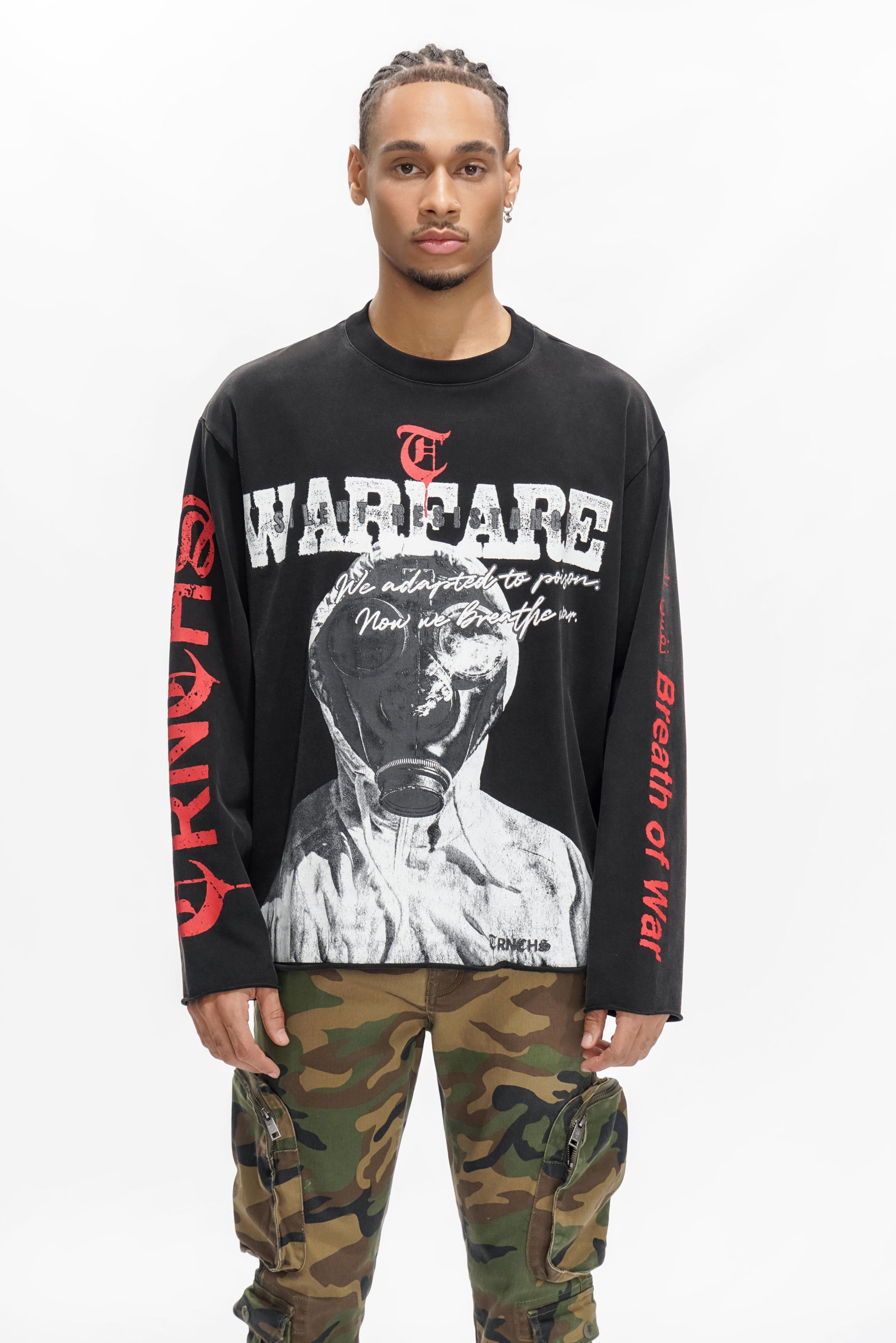 "WARFARE" Black Long Sleeve