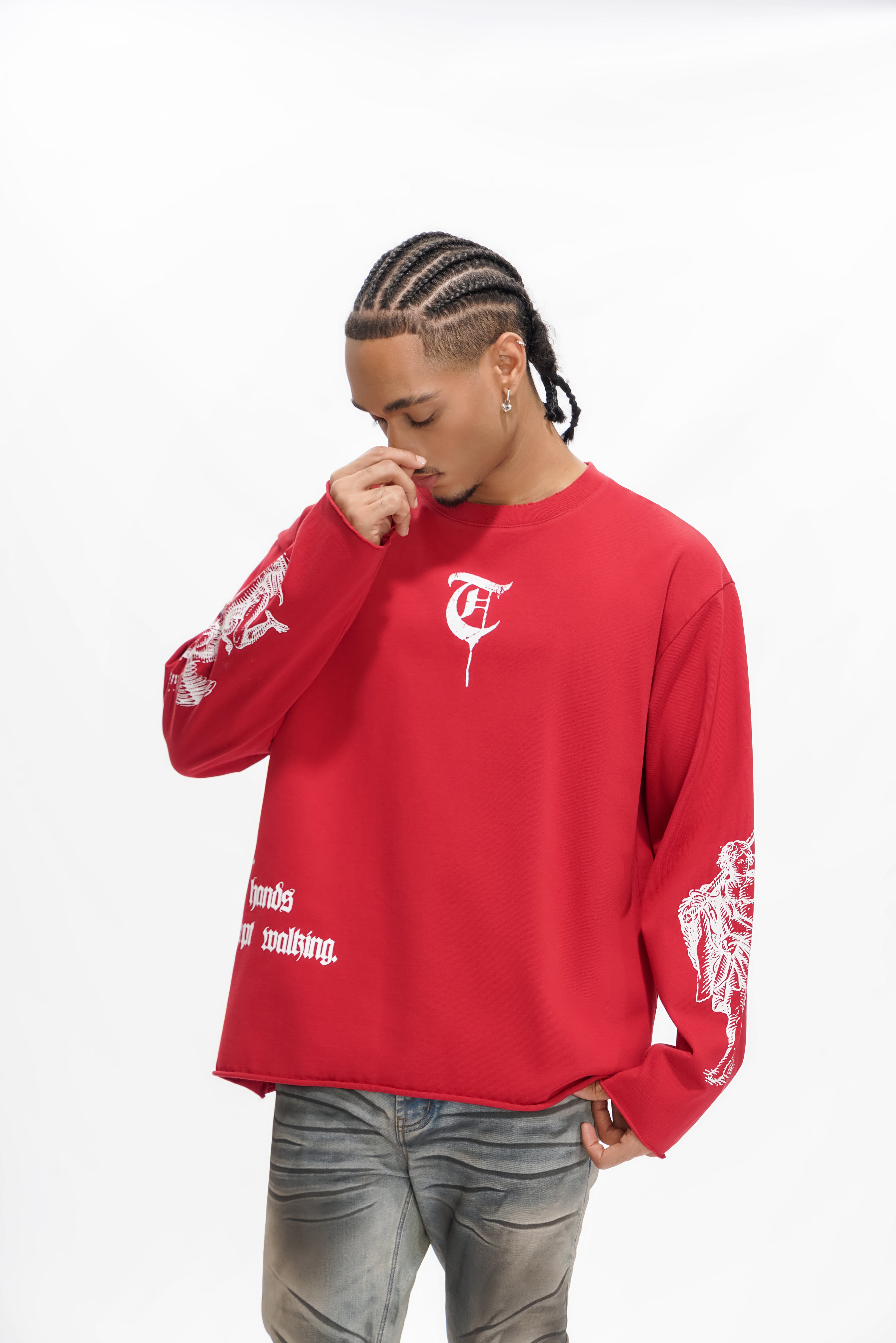 "BUILT BY BLOOD" Burgunder Langarm