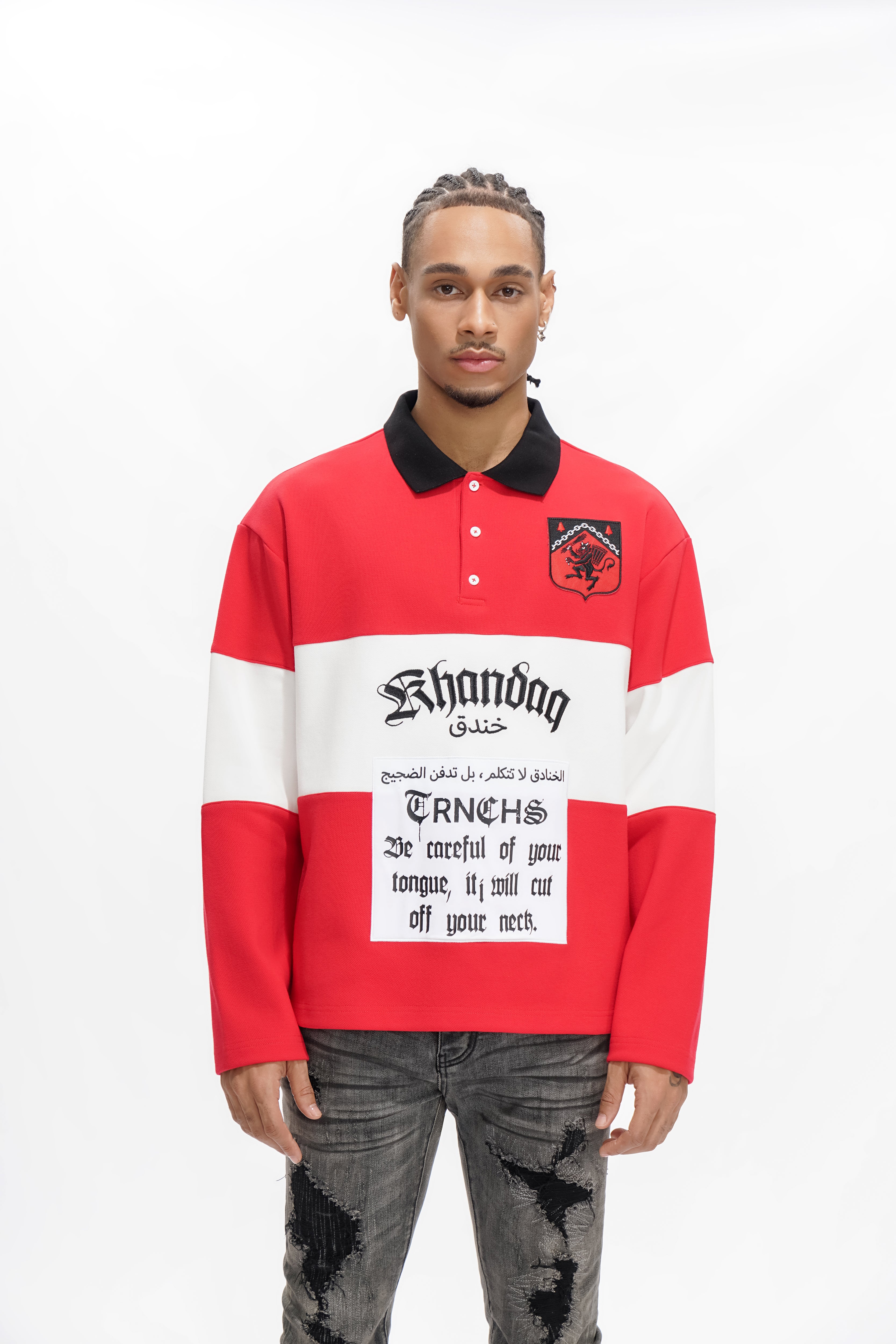 COMBAT POLO Red/White Tee