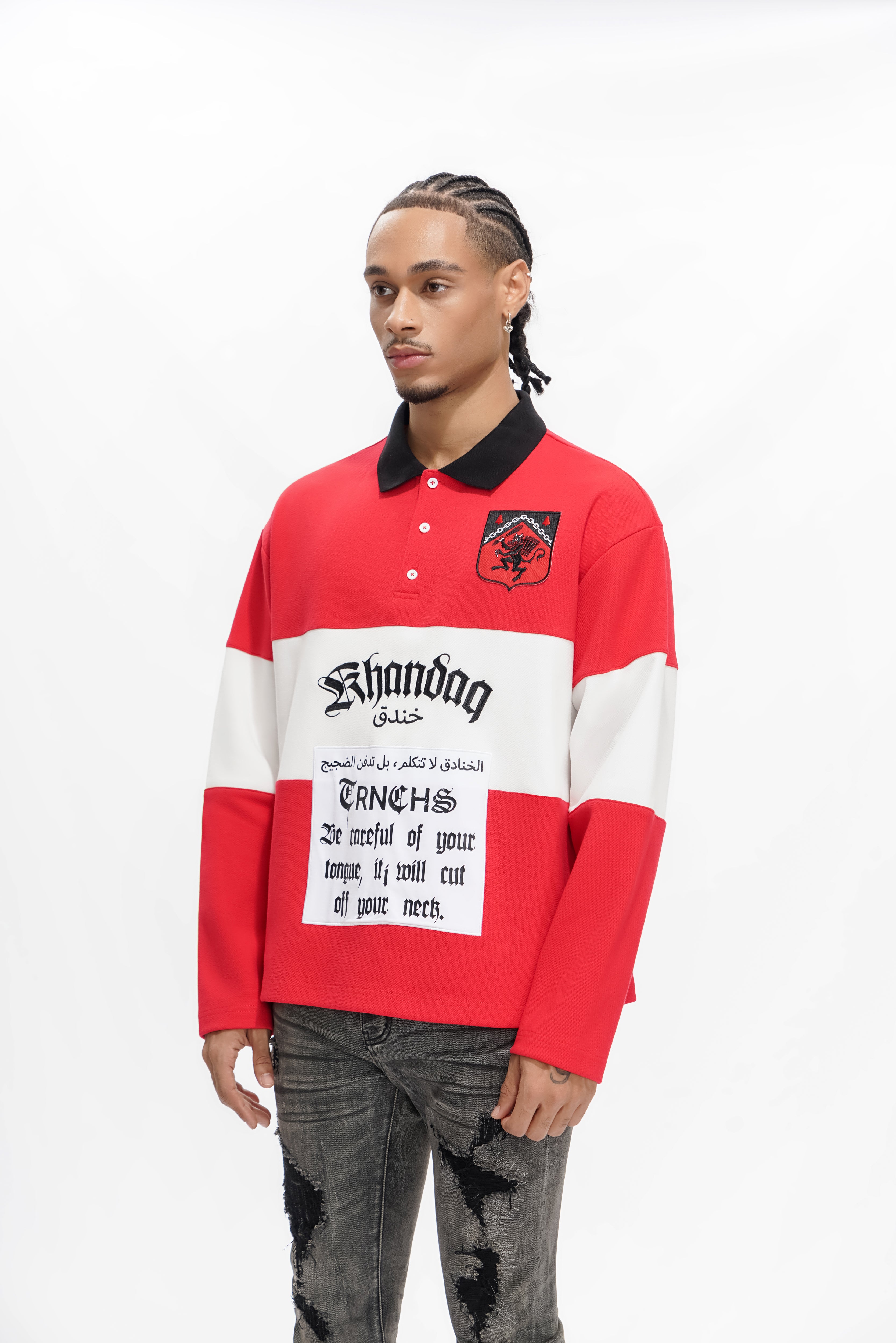 COMBAT POLO Rot/Weiß T-Shirt