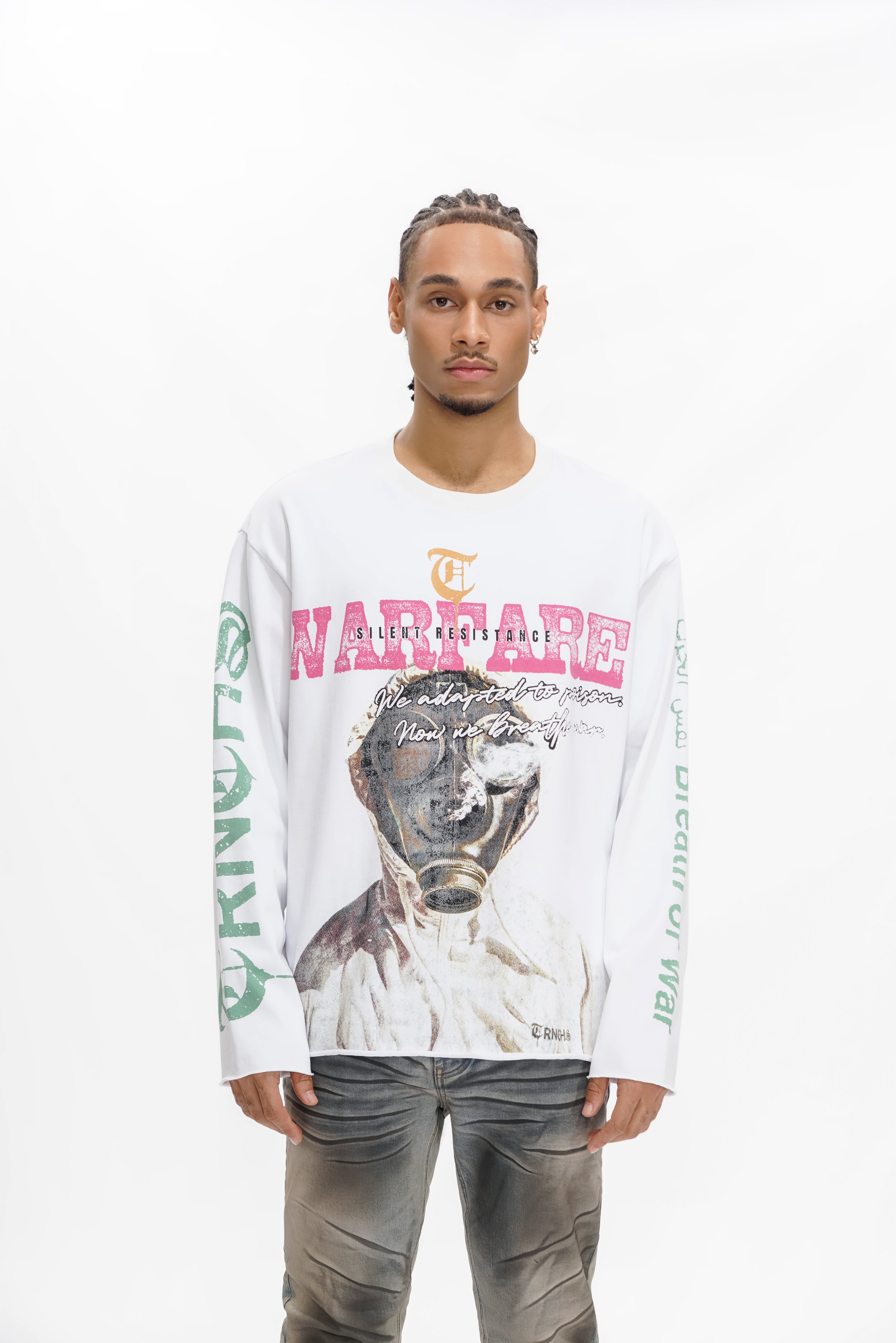 "WARFARE" White Long Sleeve