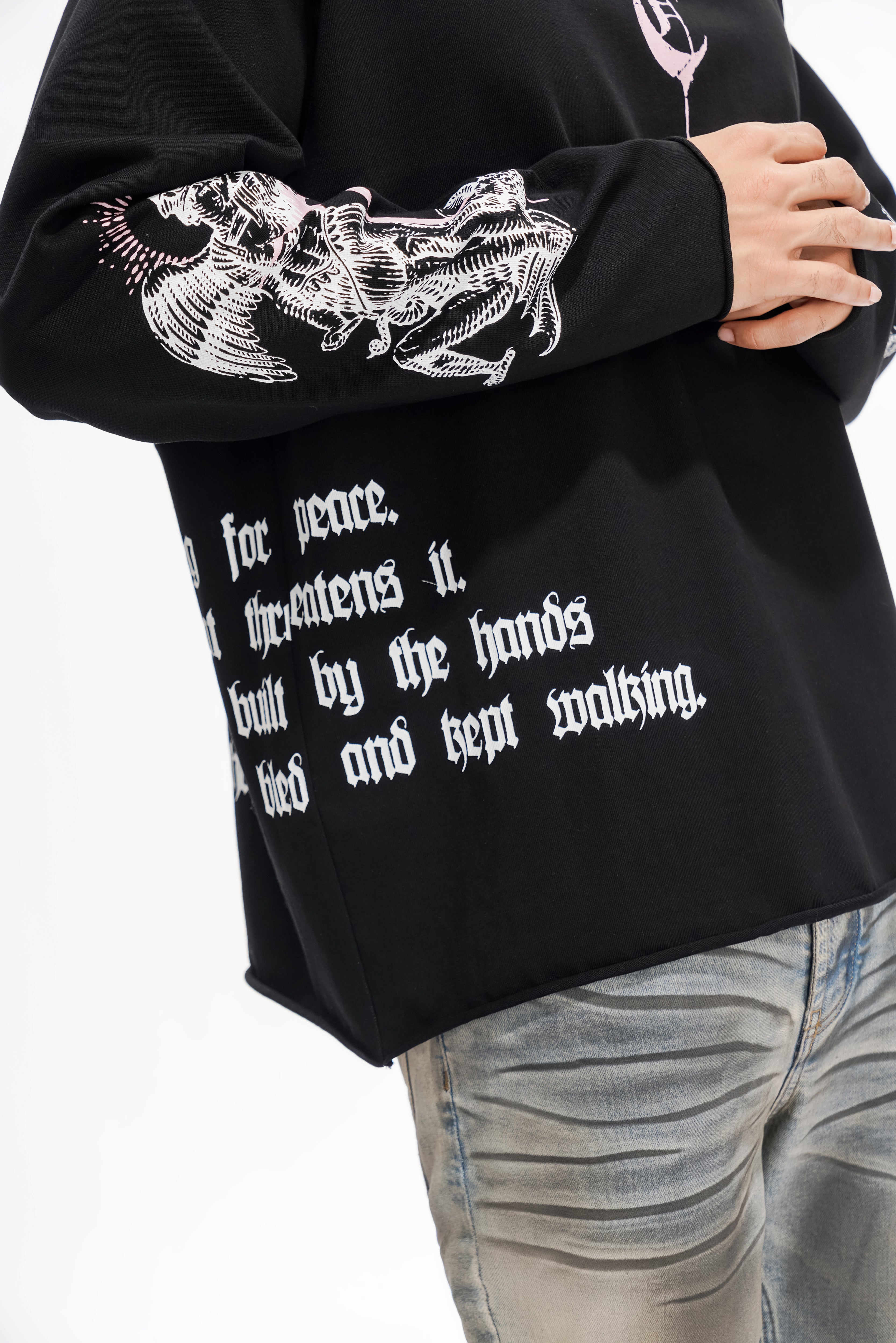 "BUILT BY BLOOD" Schwarzes Langarmshirt