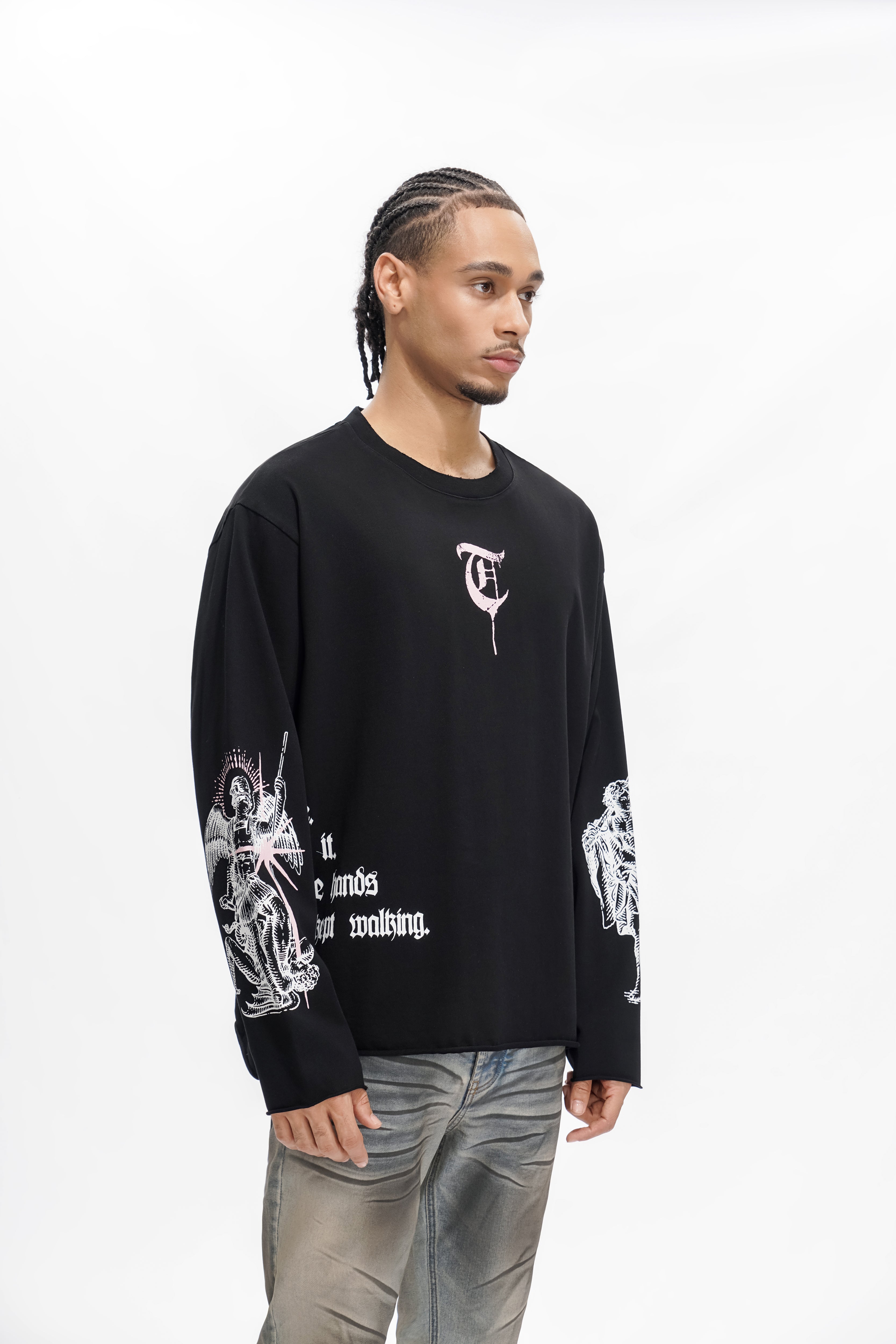 "BUILT BY BLOOD" Schwarzes Langarmshirt